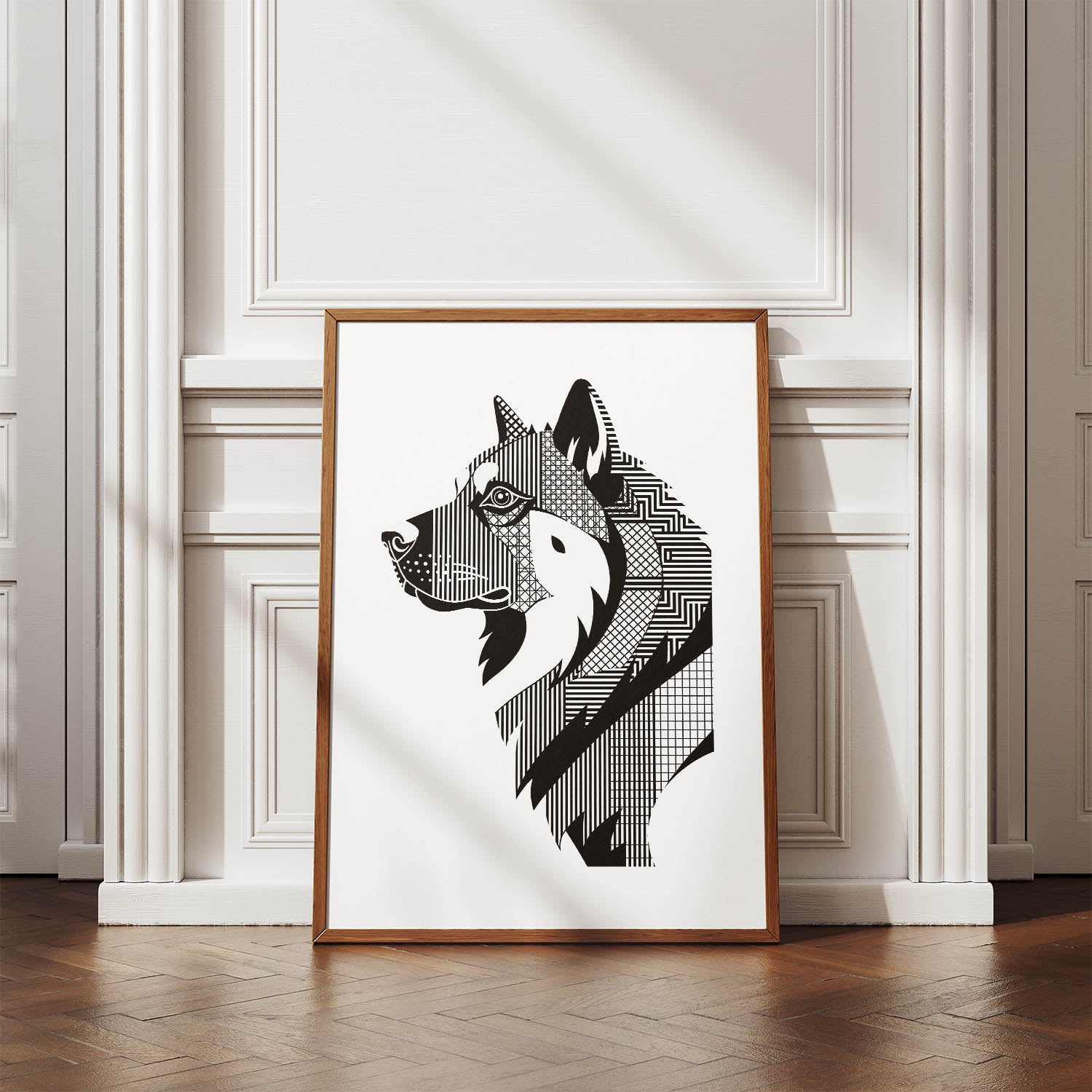 Caucasian Geometric Line Art mockup