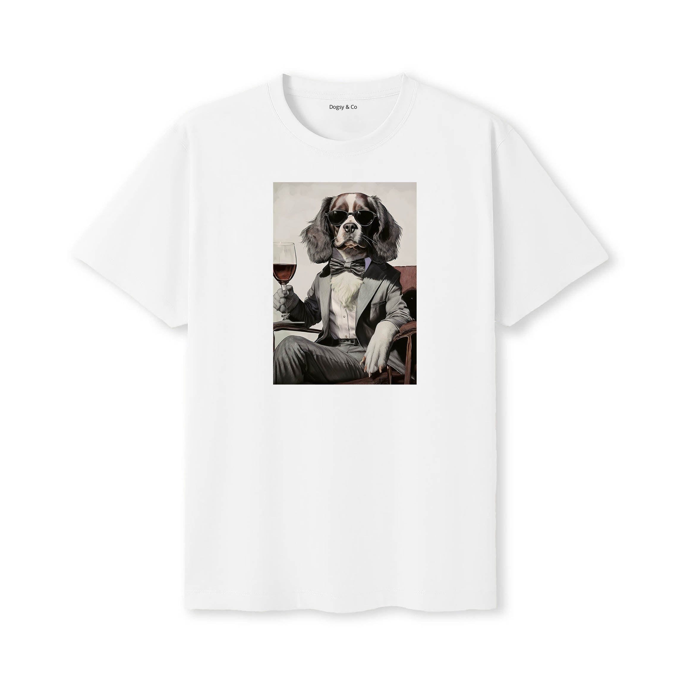 Cavalier King Charles Spaniel distinguished gentleman dog t-shirt - white