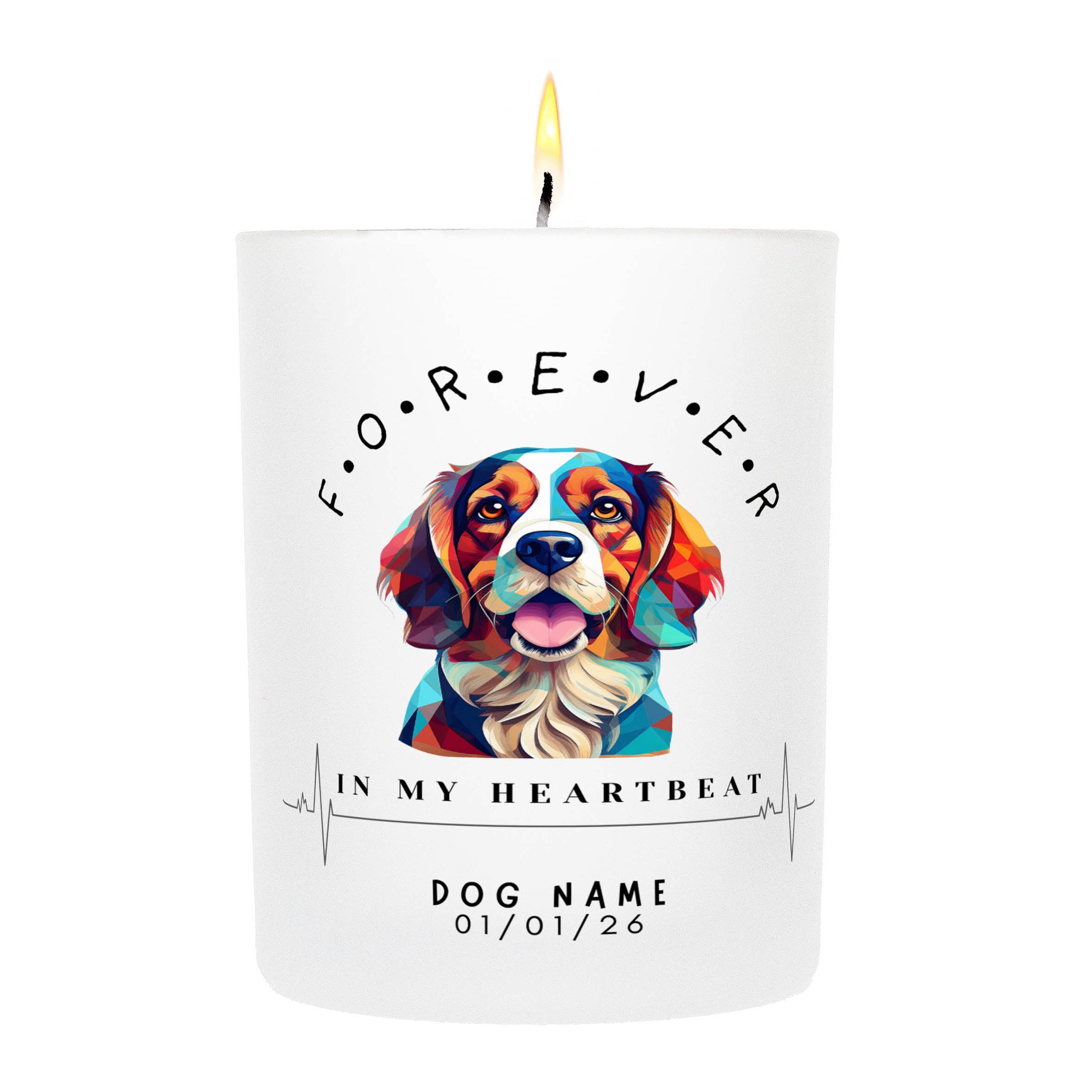 Cavalier Spaniel – Forever in My Heartbeat Custom Candle