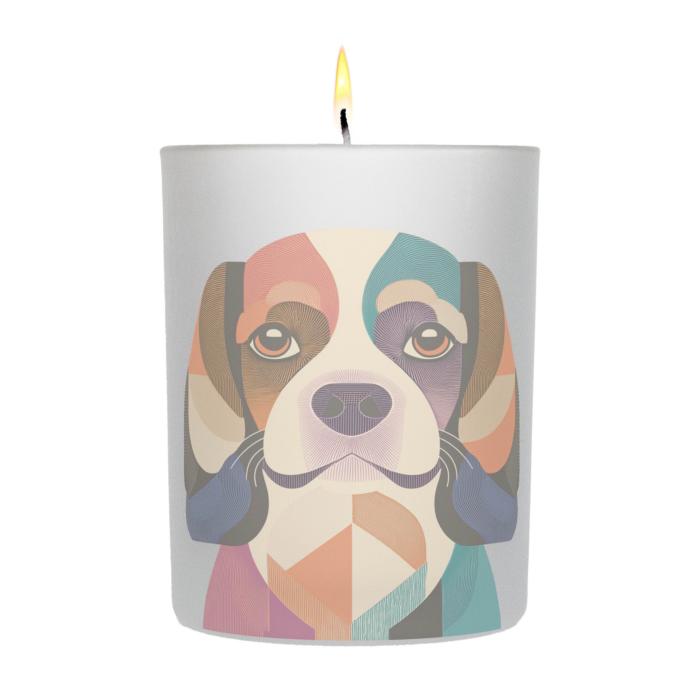 Cavalier Spaniel Graphic Retro Chic Frosted Candle