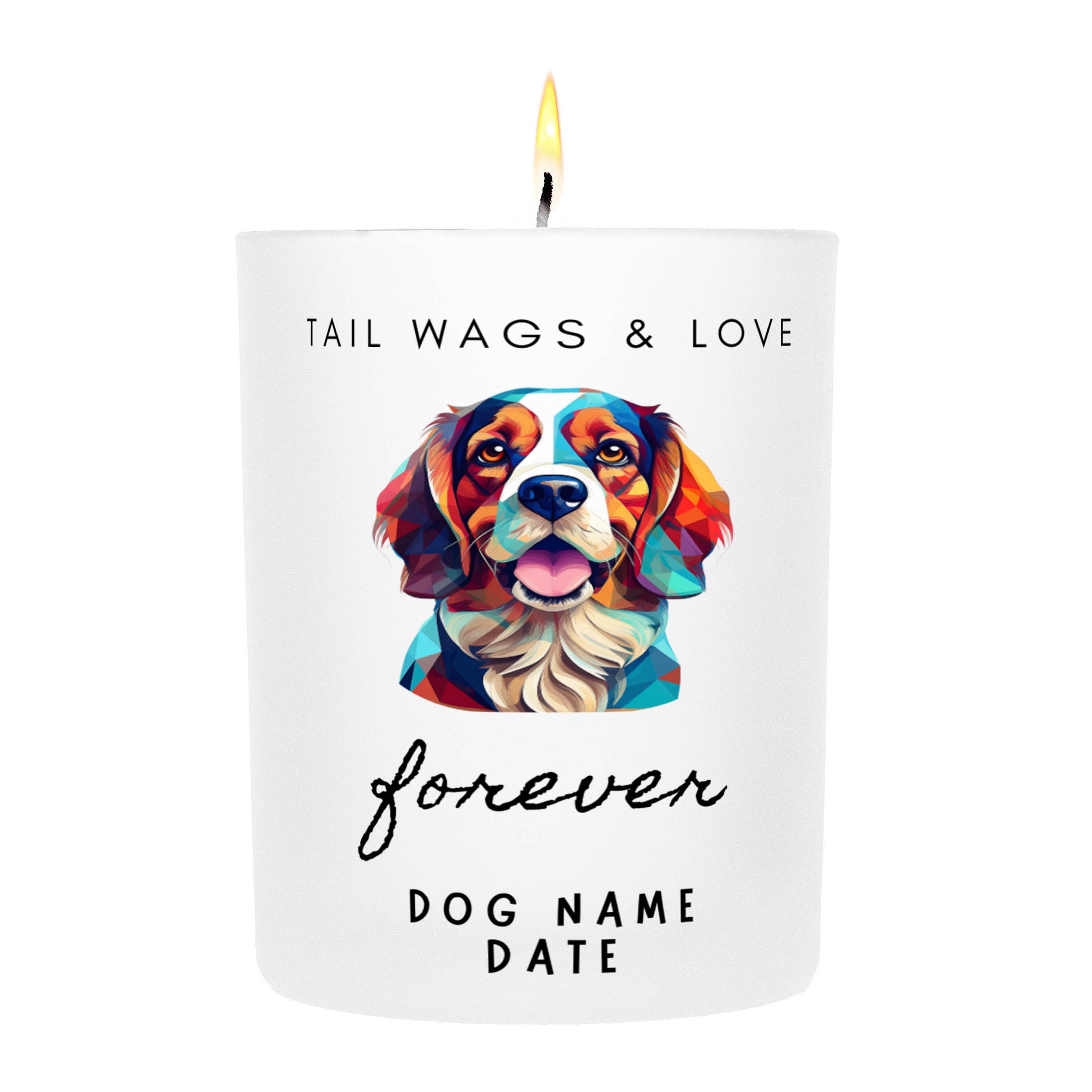 CAVALIER SPANIEL   Tail Wags & Love Custom Candle