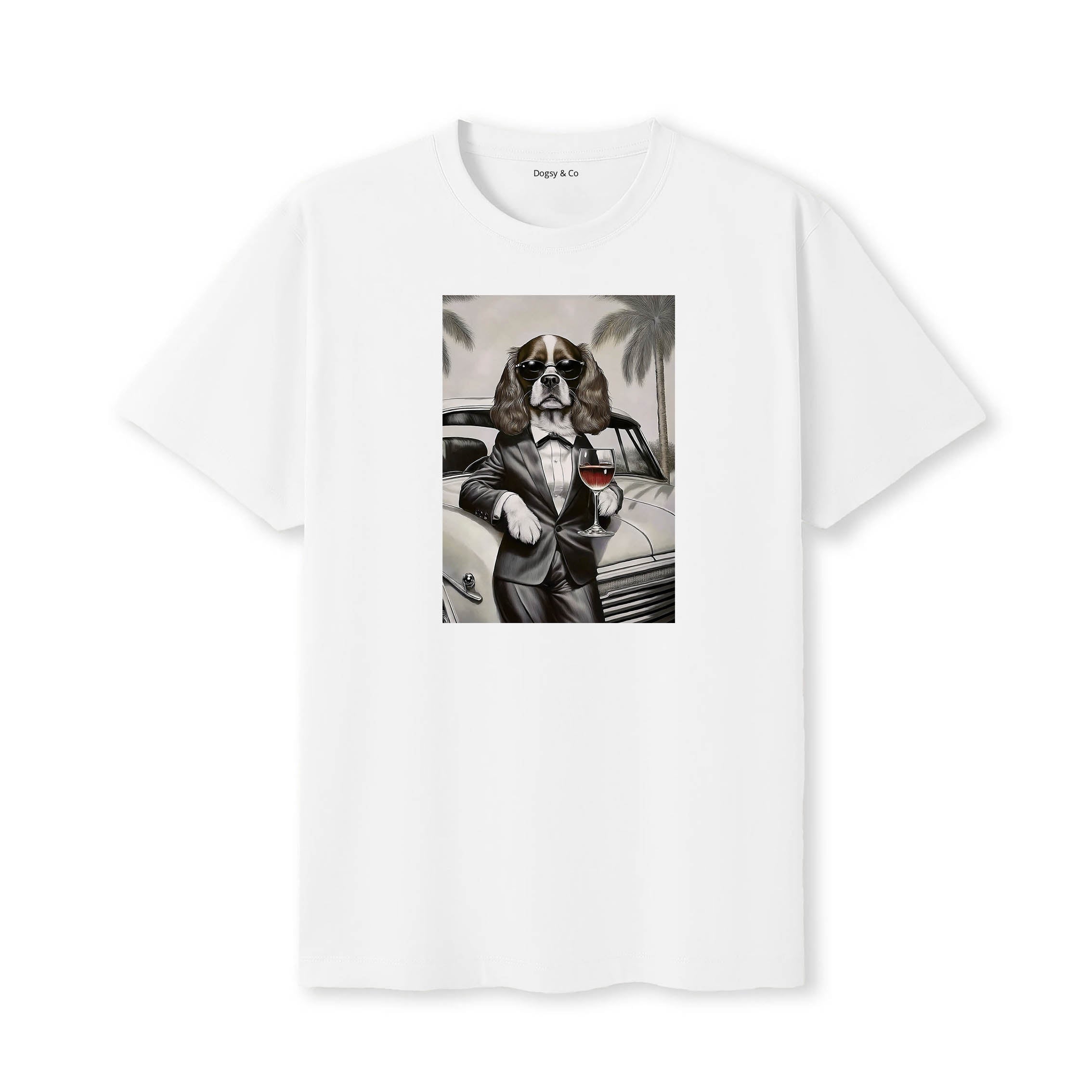 Cavalier King Charles Spaniel distinguished gentleman dog t-shirt - white