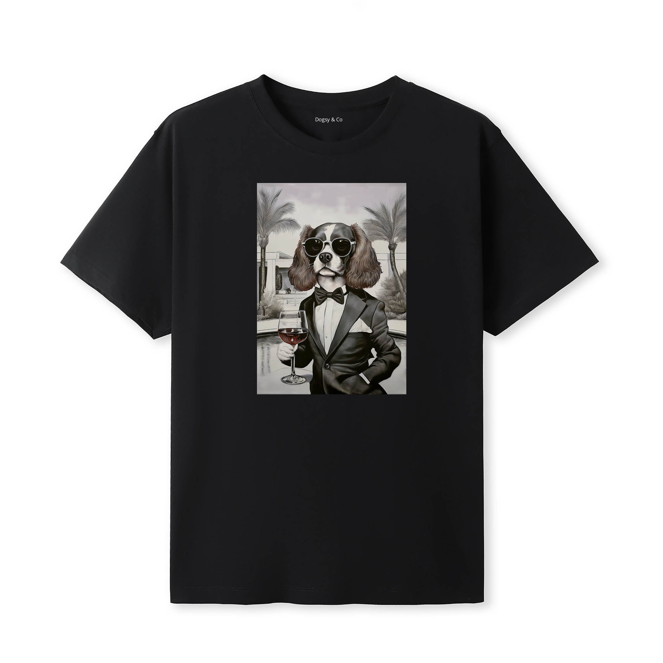 Cavalier King Charles Spaniel distinguished gentleman dog t-shirt - black