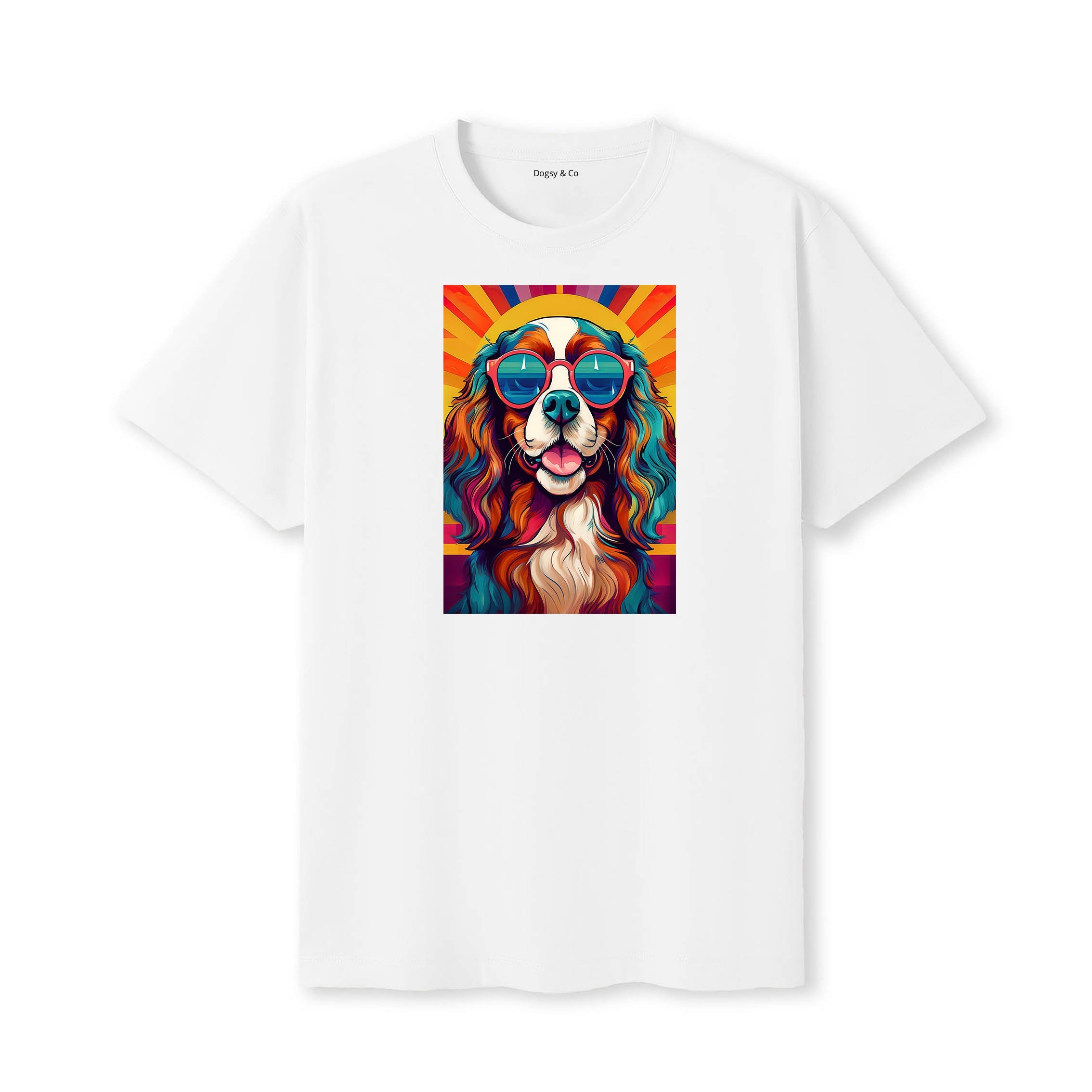 Cavalier King Charles Spaniel Sunnies Dog T-Shirt White