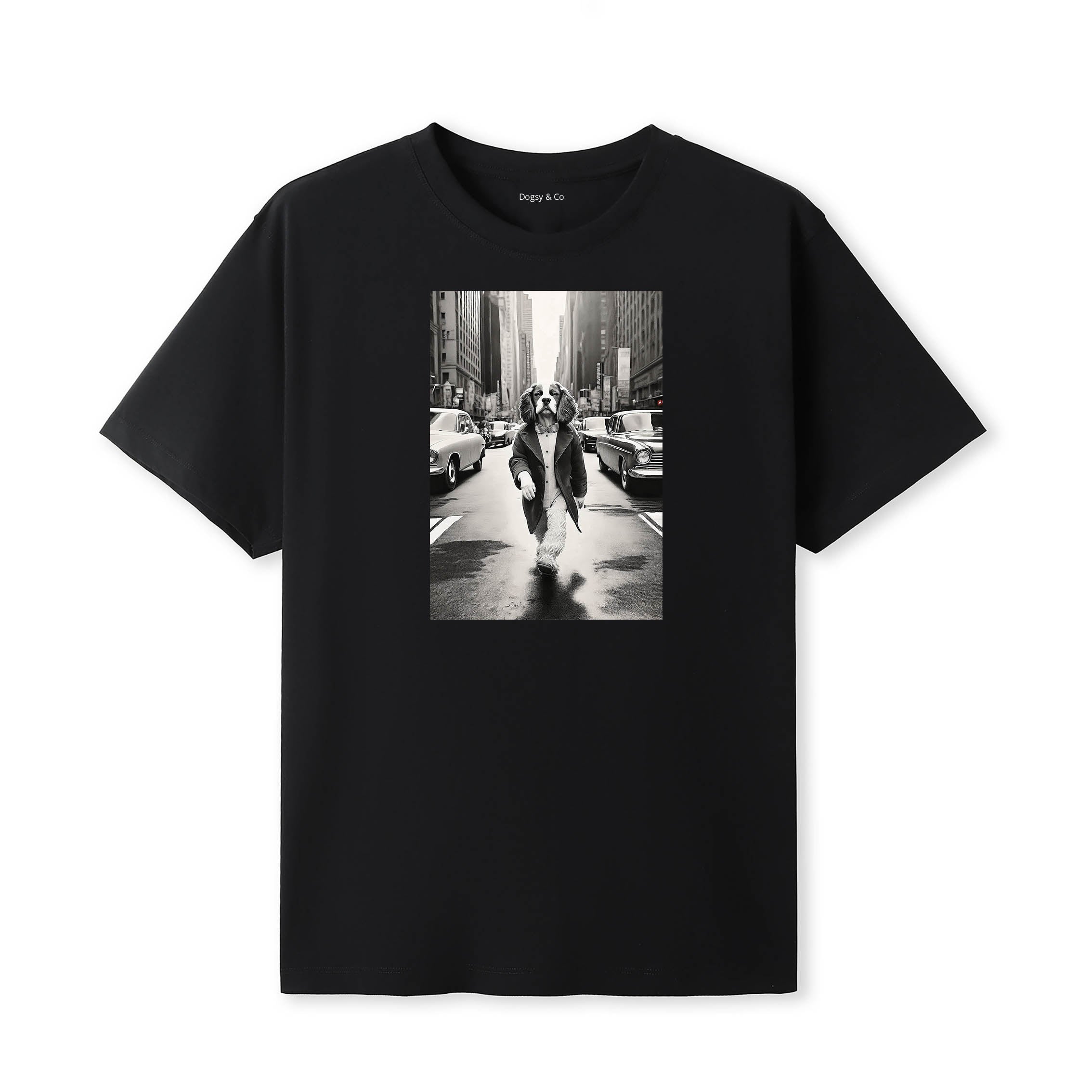 Cavalier Spaniel Dogsy Dean T-Shirt Black