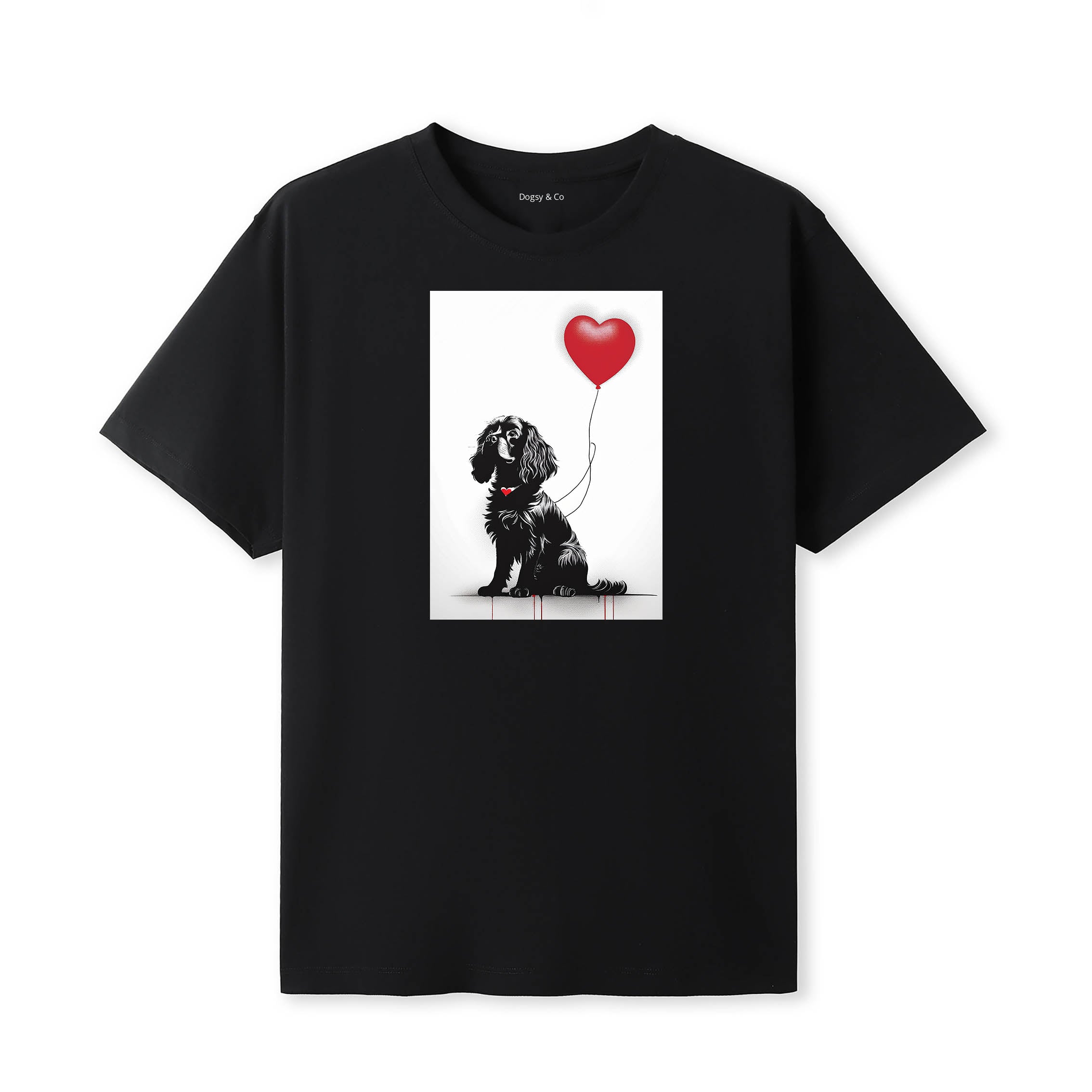 Cavalier Spaniel 1 Dogsy T-Shirt Black
