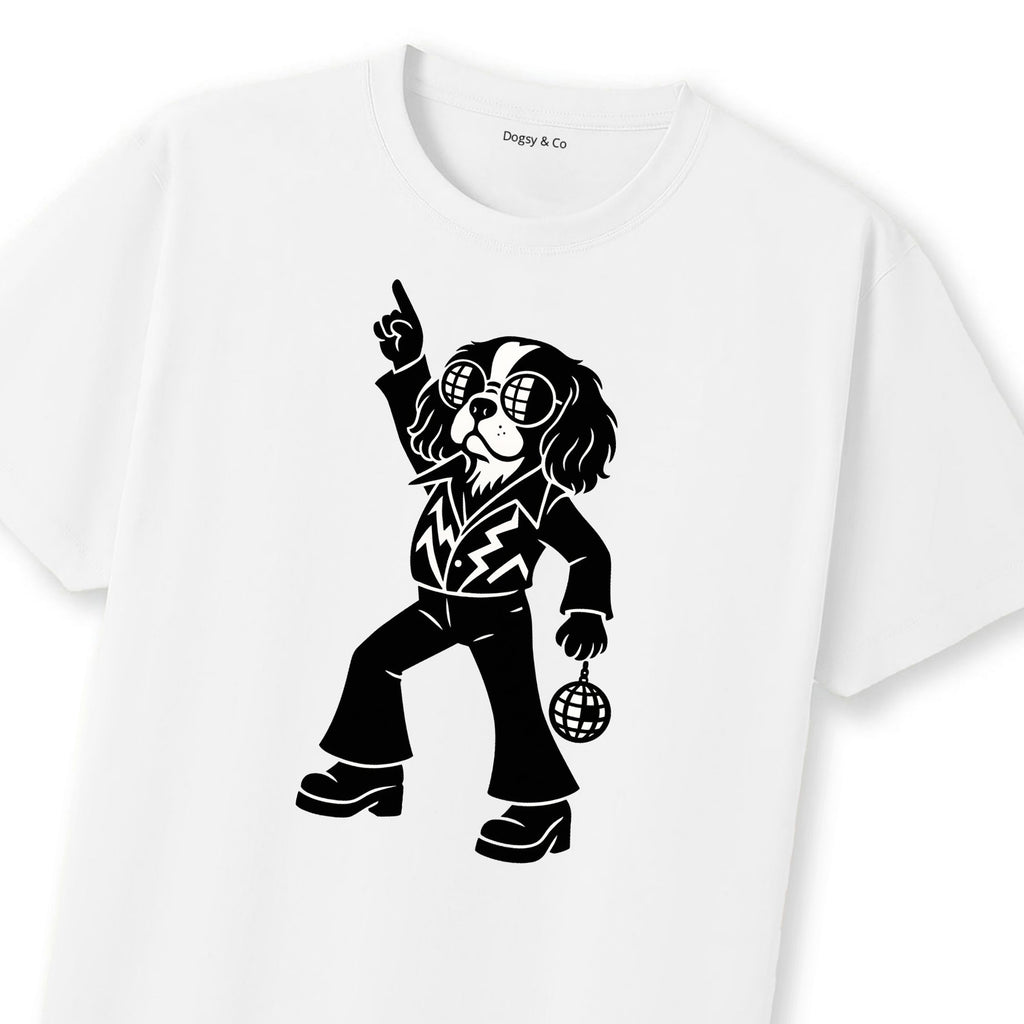 Cavalier Spaniel Disco Doggo T-Shirt | Dogsy & Co