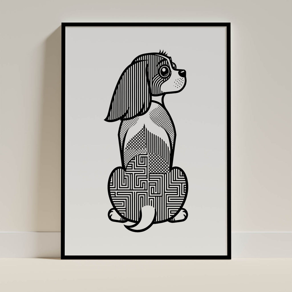 Cavalier Spaniel Geometric Line Art mockup