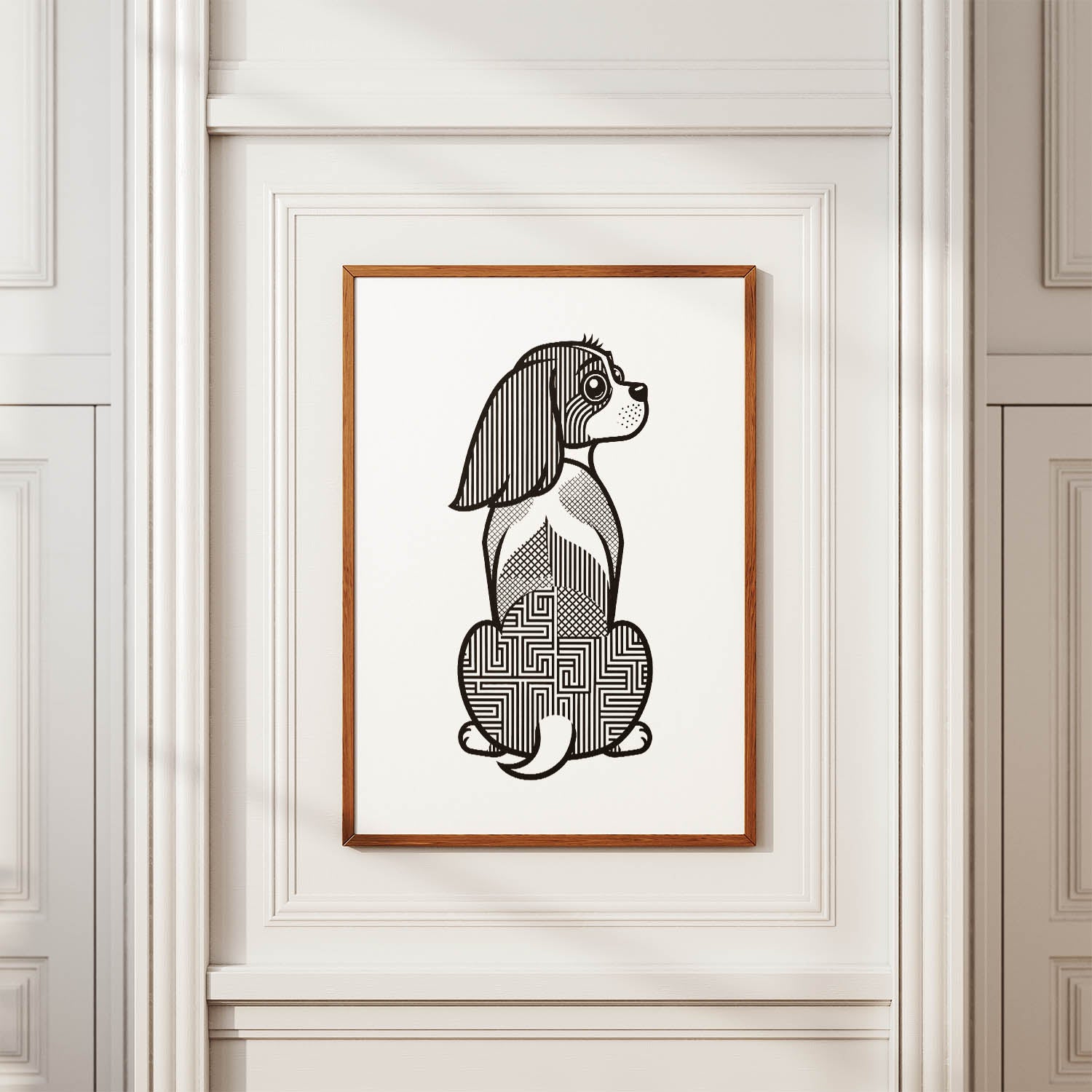 Cavalier Spaniel Geometric Line Art mockup