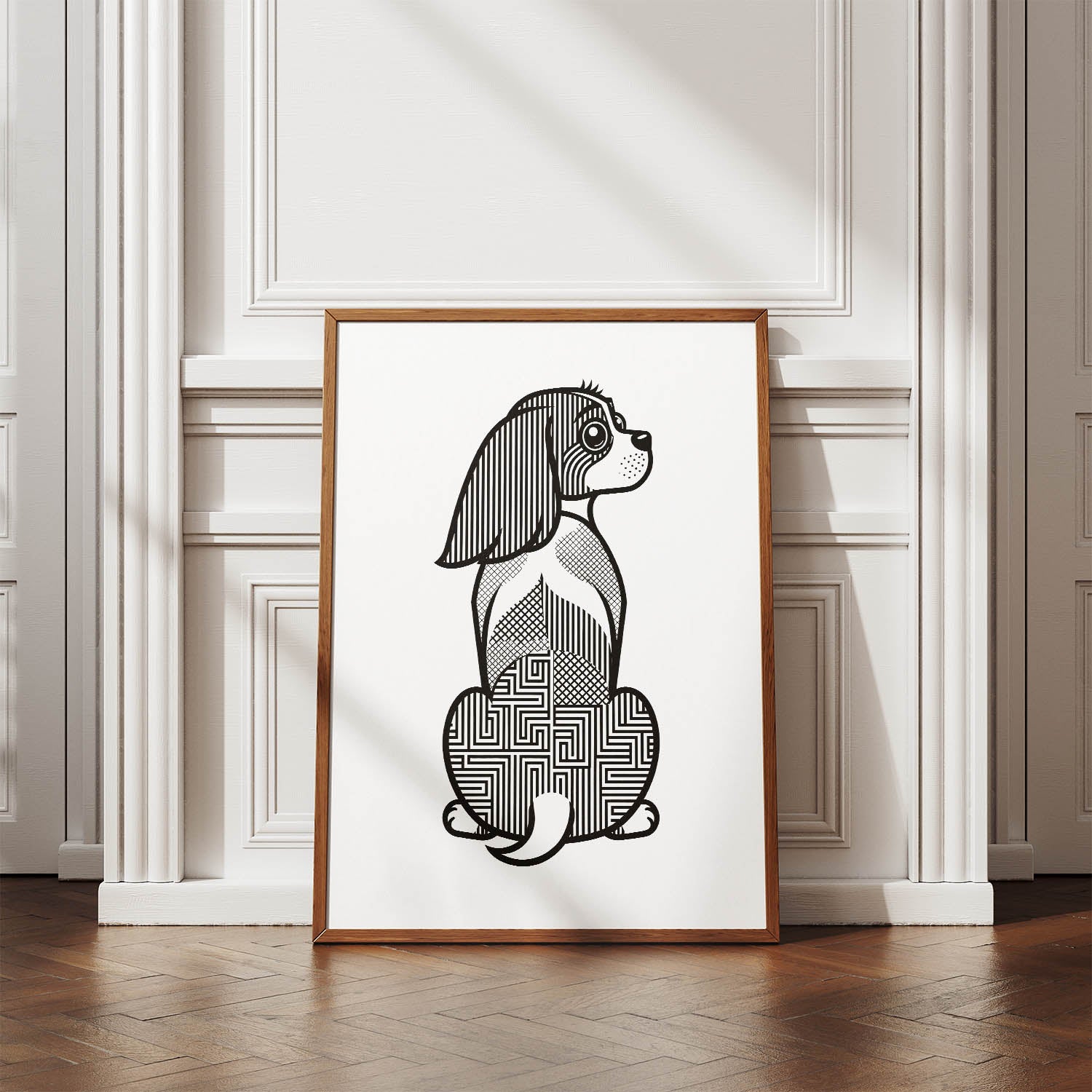 Cavalier Spaniel Geometric Line Art mockup