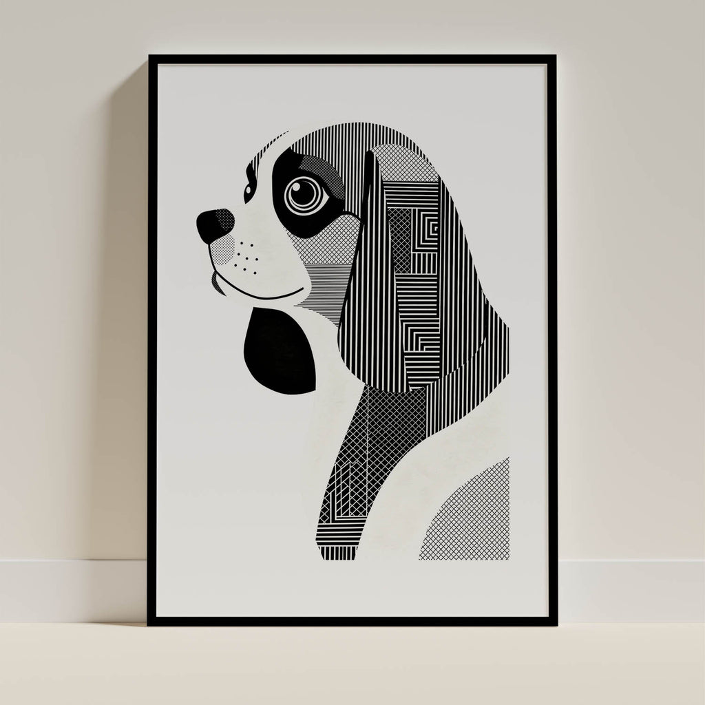 Cavalier Spaniel Geometric Line Art mockup