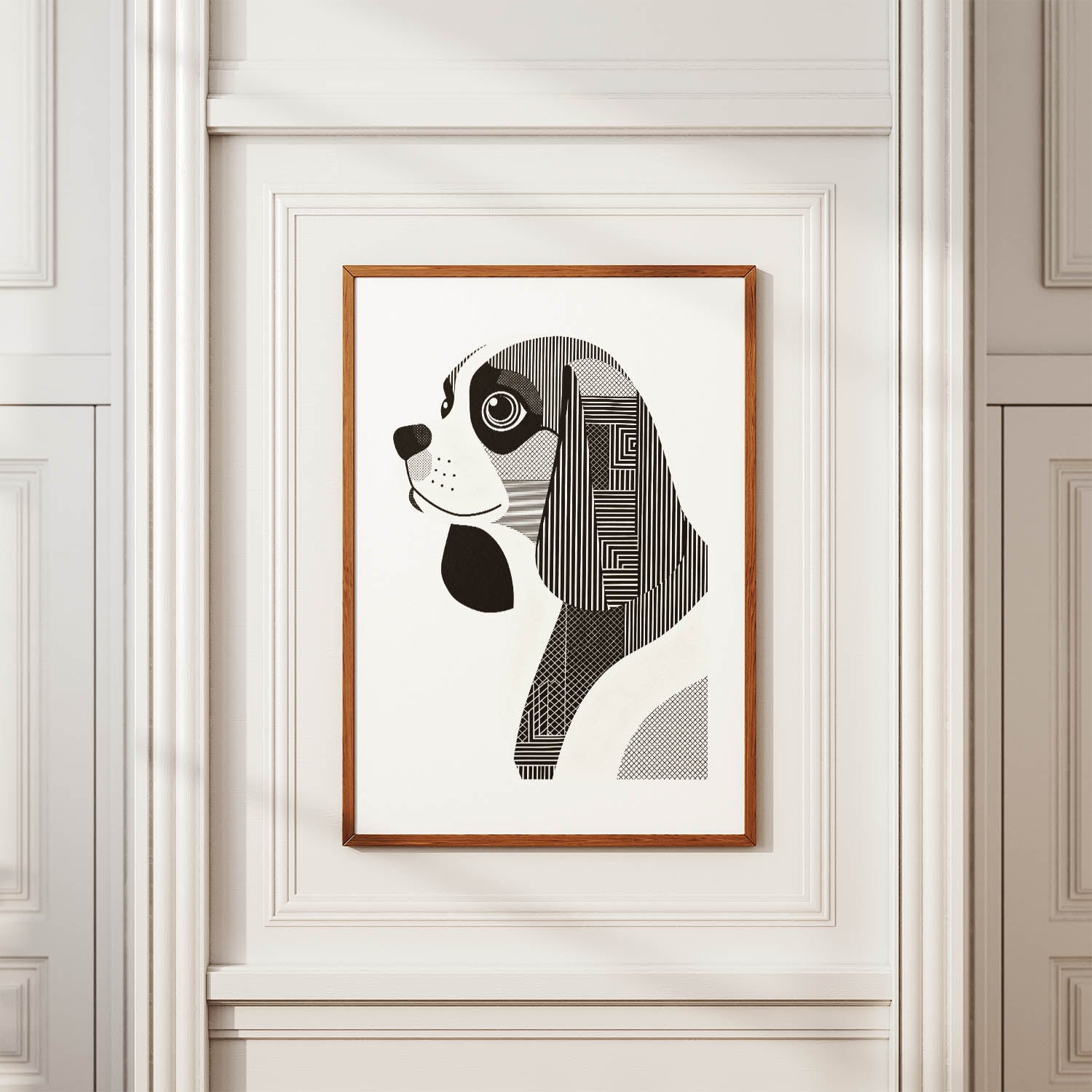 Cavalier Spaniel Geometric Line Art mockup