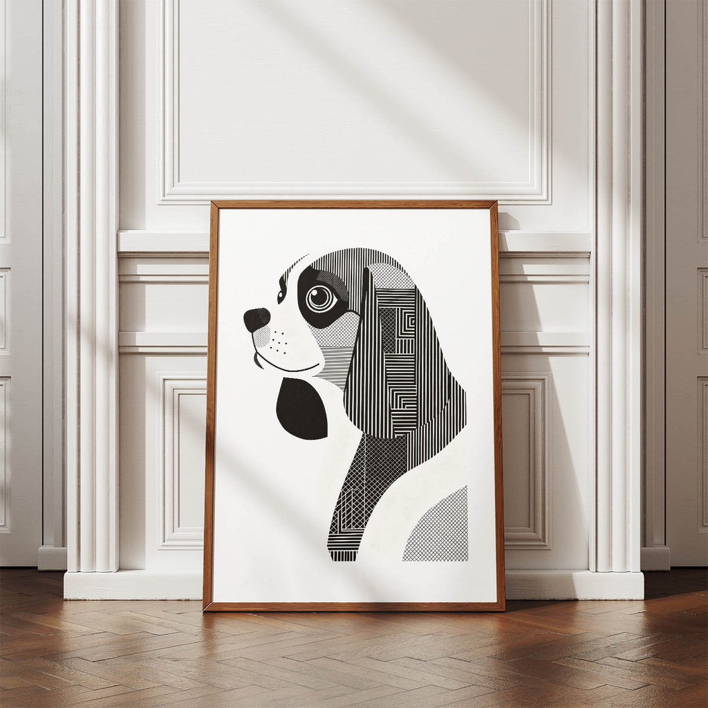 Cavalier Spaniel Geometric Line Art mockup