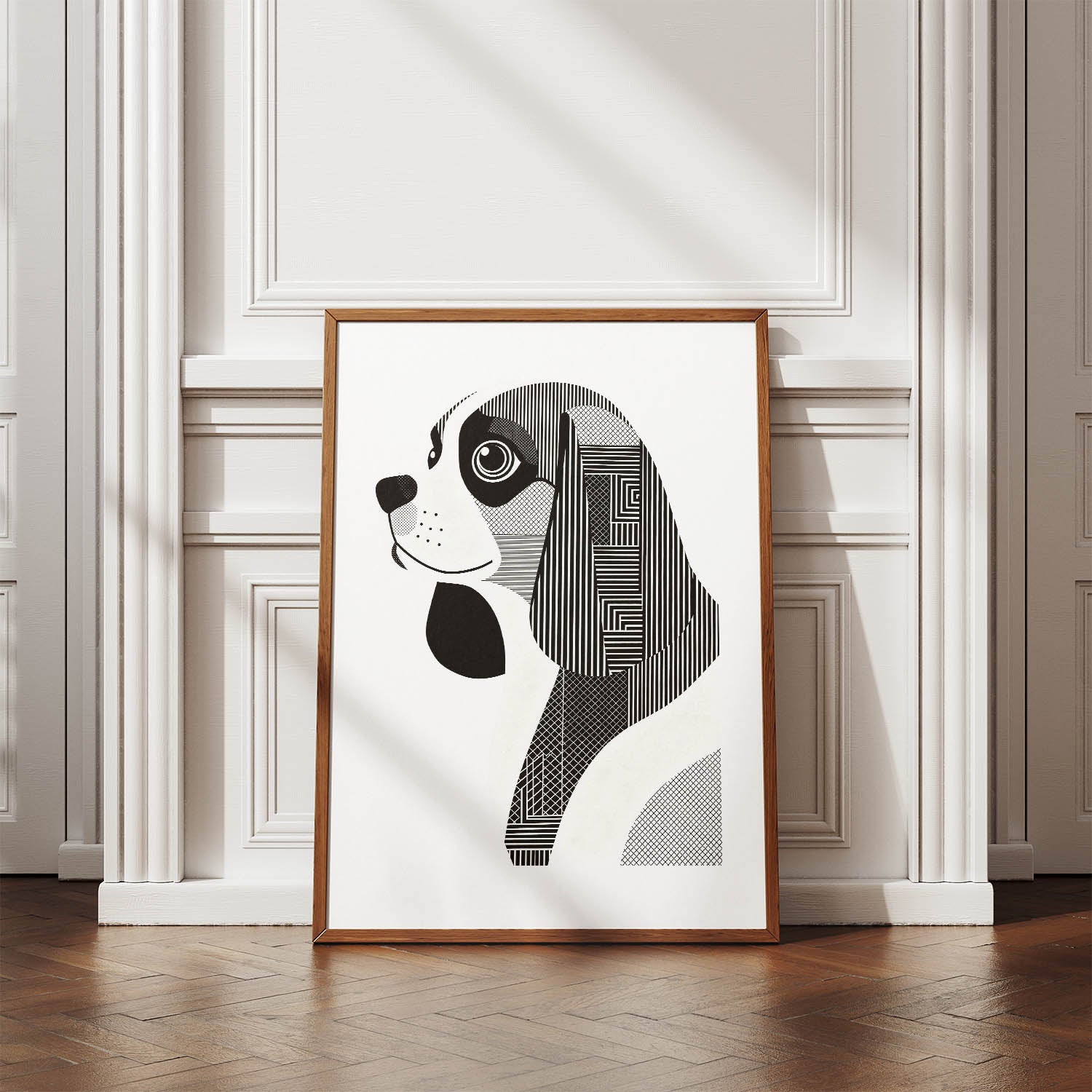 Cavalier Spaniel Geometric Line Art mockup