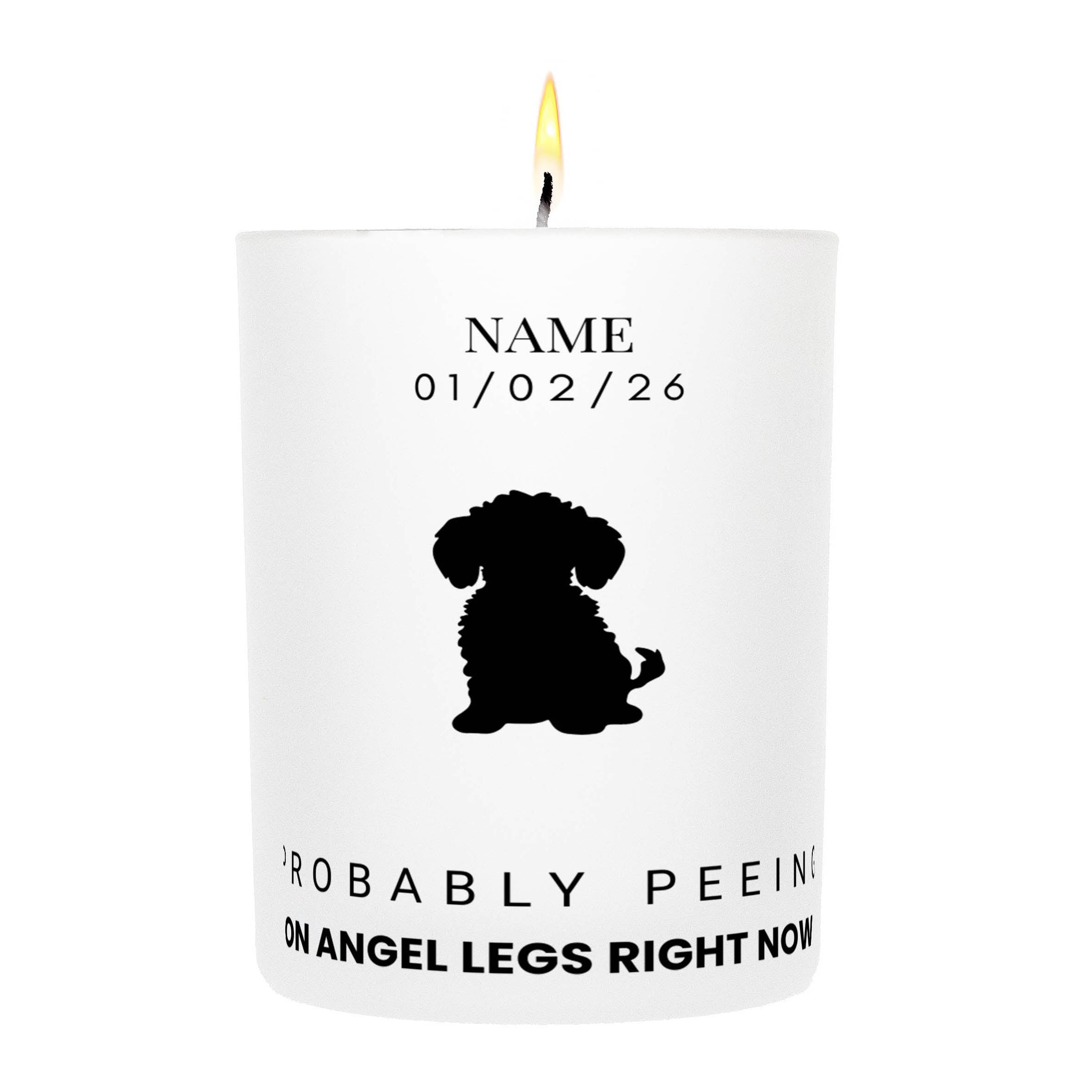 Cavoodle – Probably Peeing on Angel Legs Right Now Custom Candle
