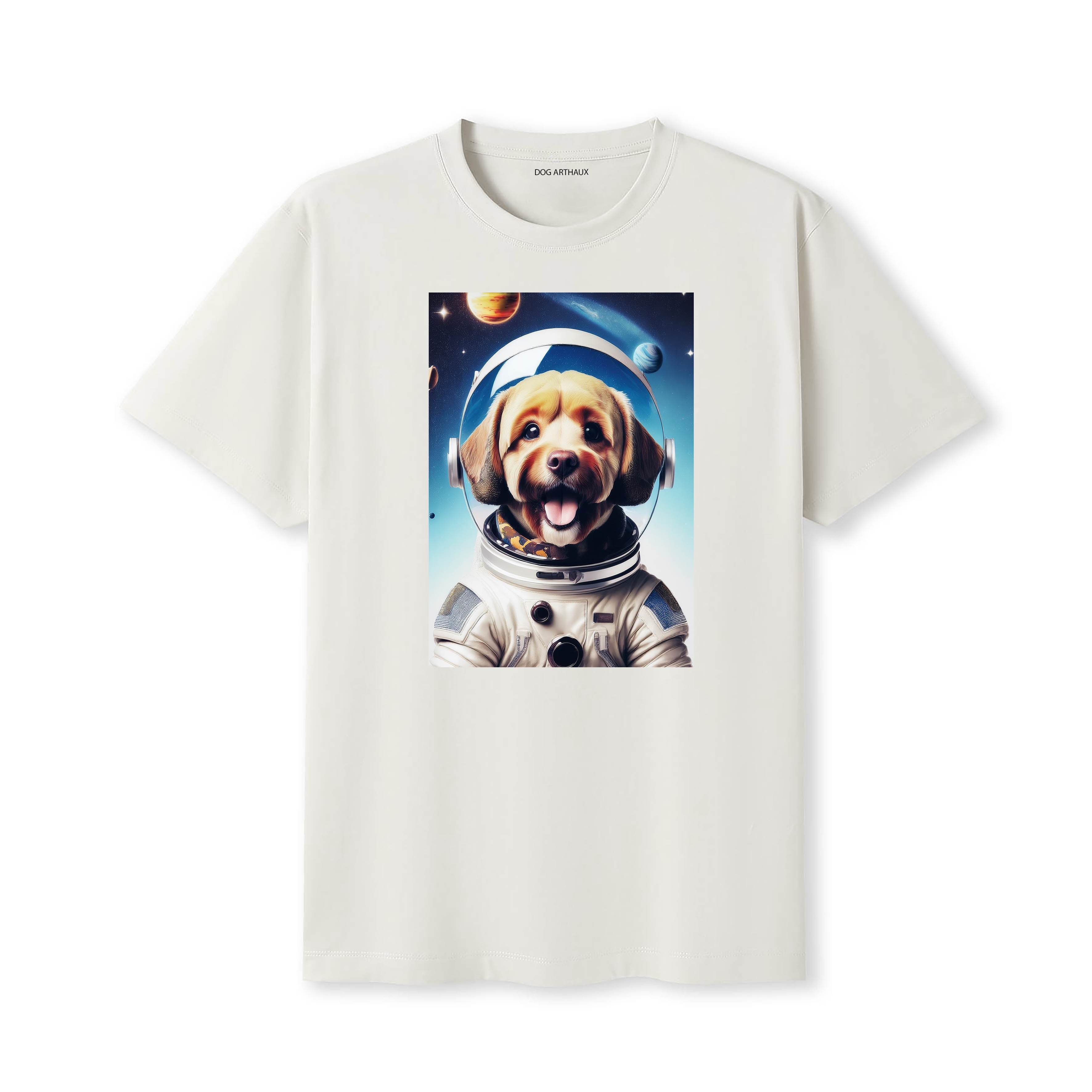 Cavoodle Astronaut Dog T-shirt - Natural