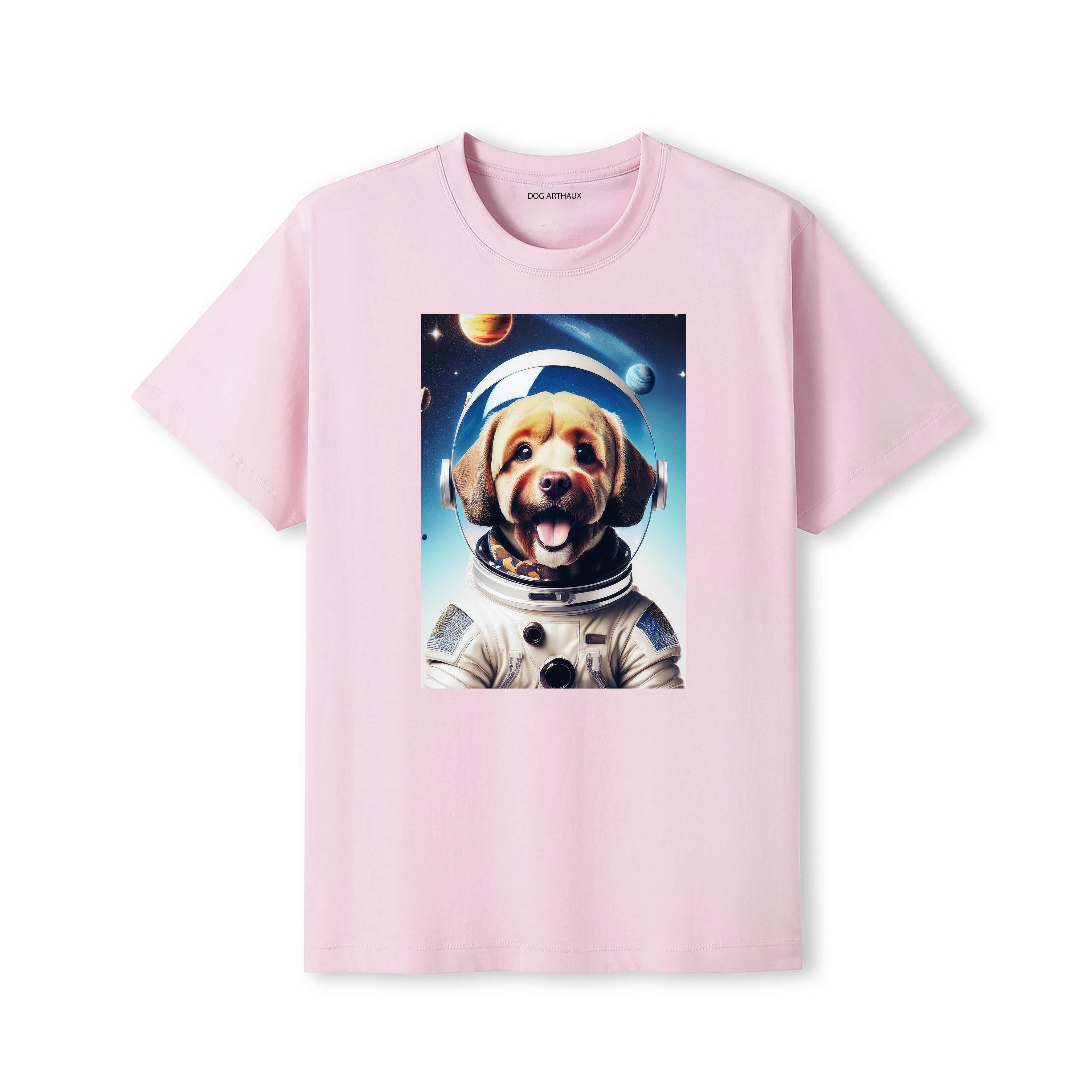 Cavoodle Astronaut Dog T-shirt - Pink