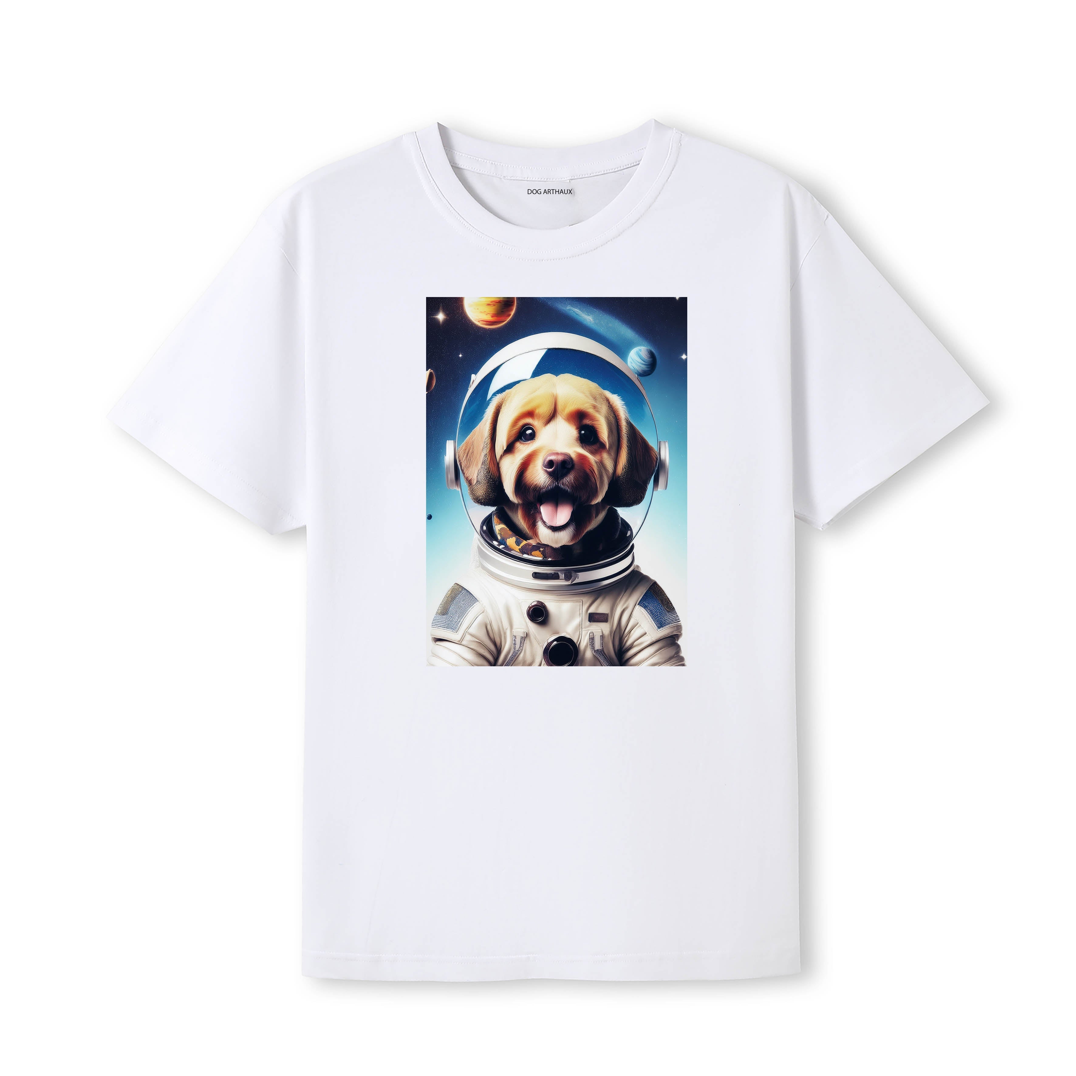 Cavoodle Astronaut Dog T-shirt - White
