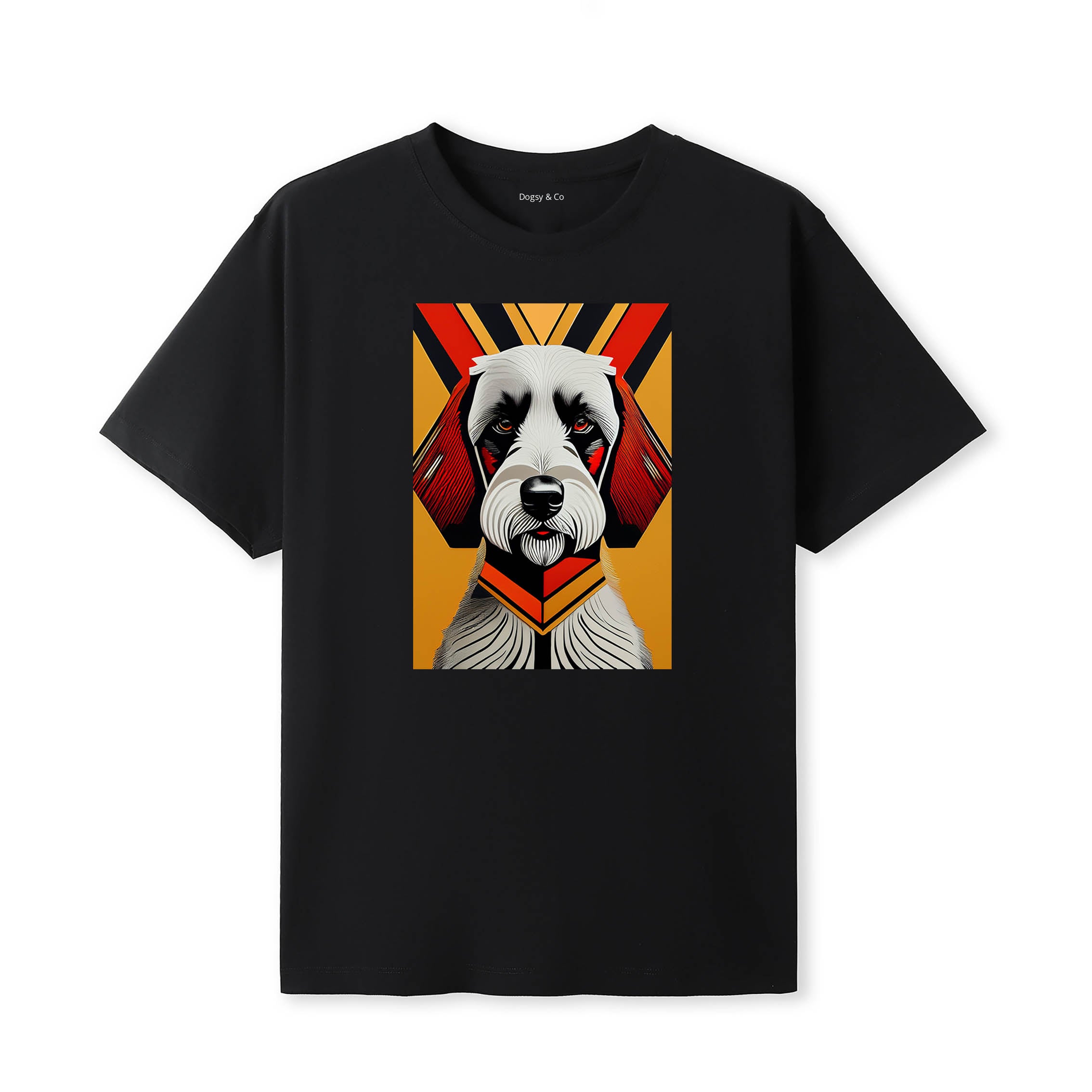 Cavoodle Retro Geo Orange Dog T-Shirt | Dogsy & Co