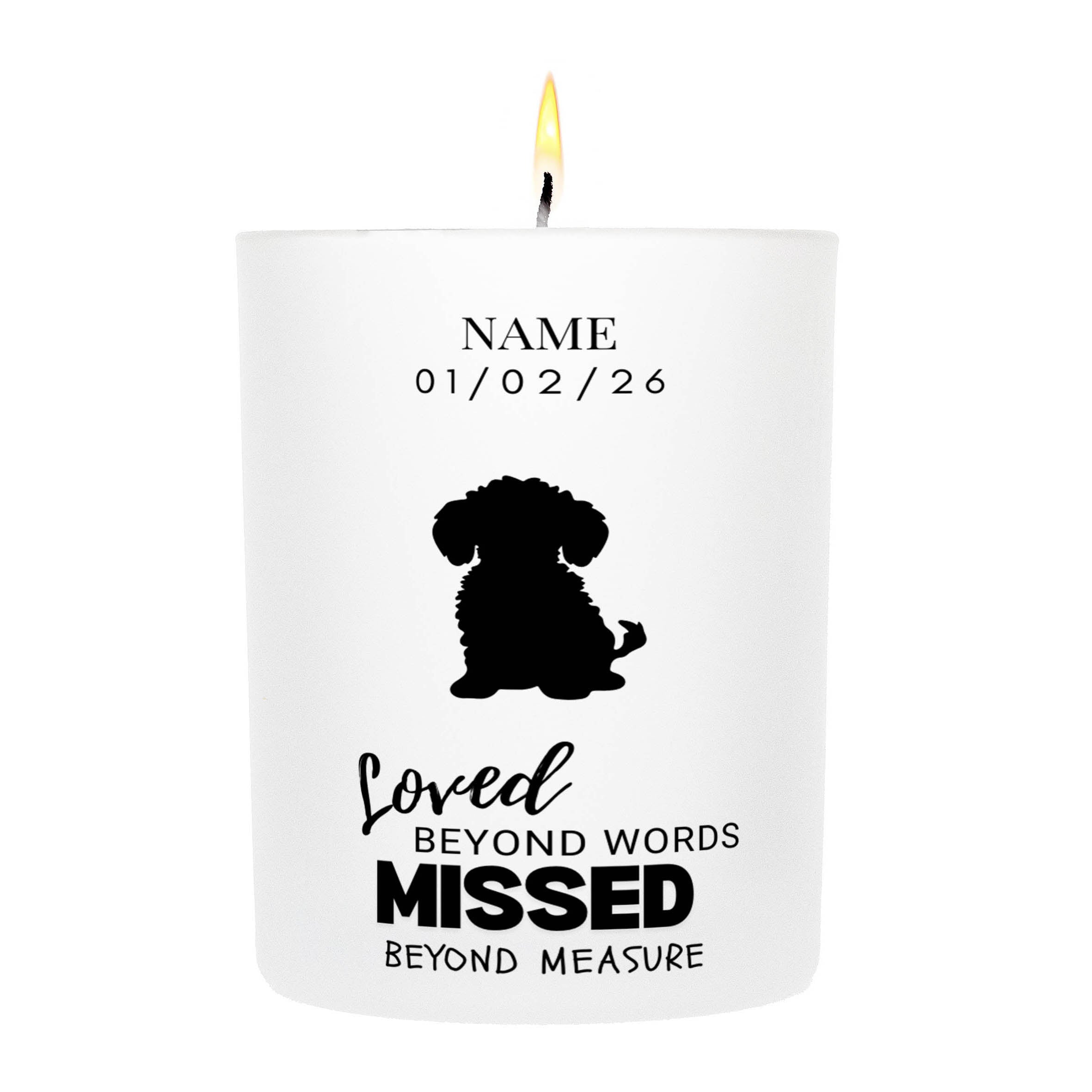 Cavoodle – Loved Beyond Words, Missed Beyond Measure Custom Candle