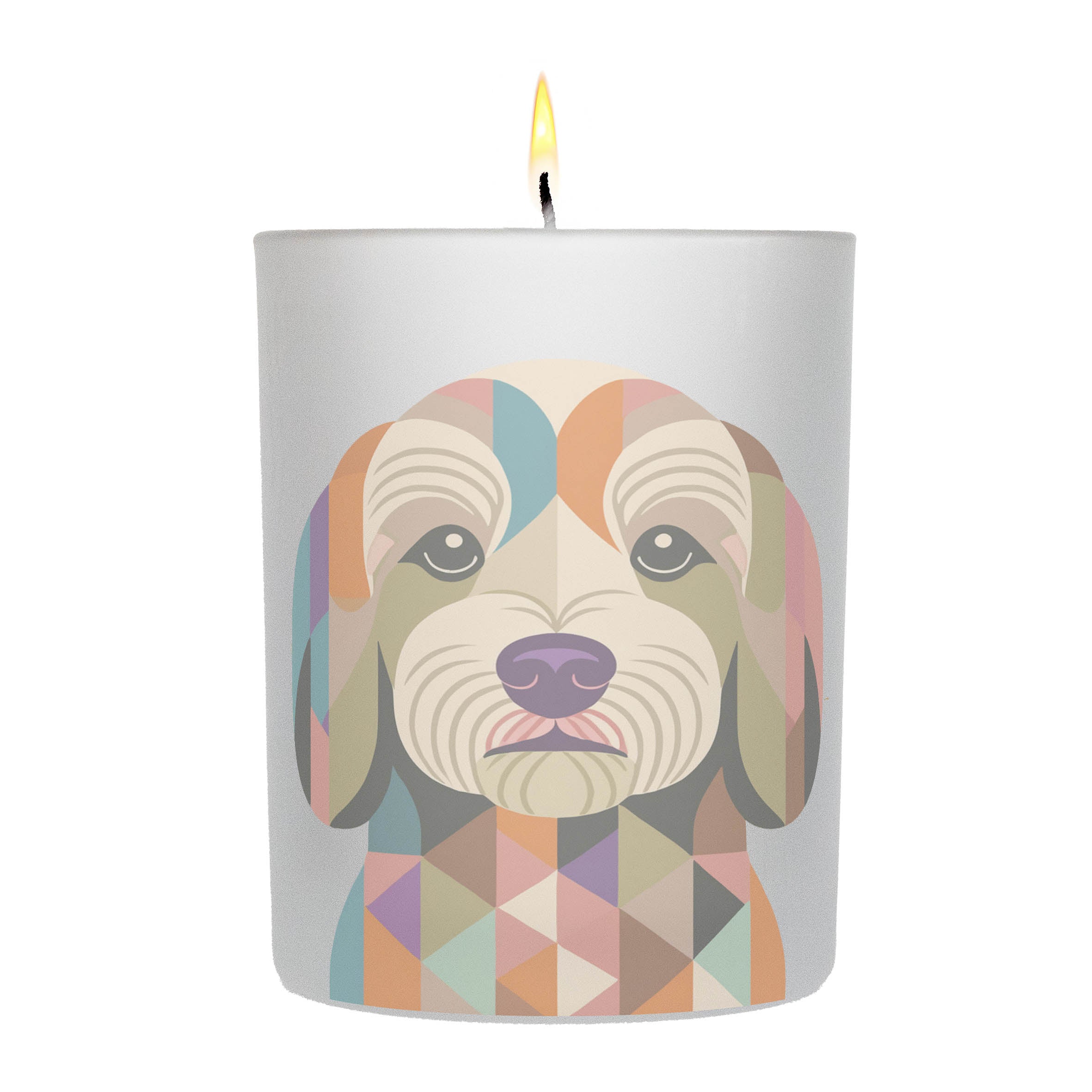 Cavoodle Graphic Retro Chic Frosted Candle