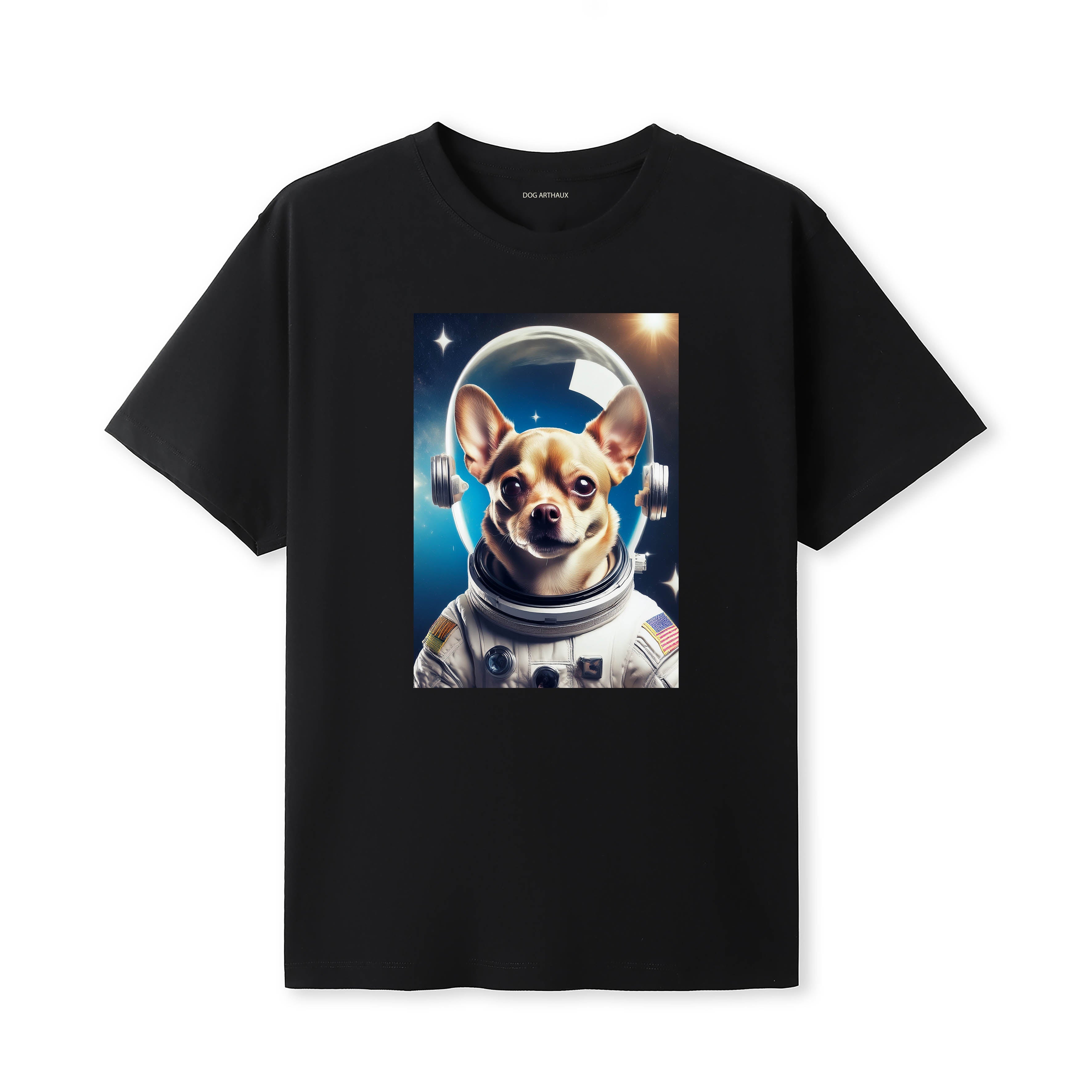 Chihuahua Astronaut Dog T-shirt - Black | Dogsy & Co