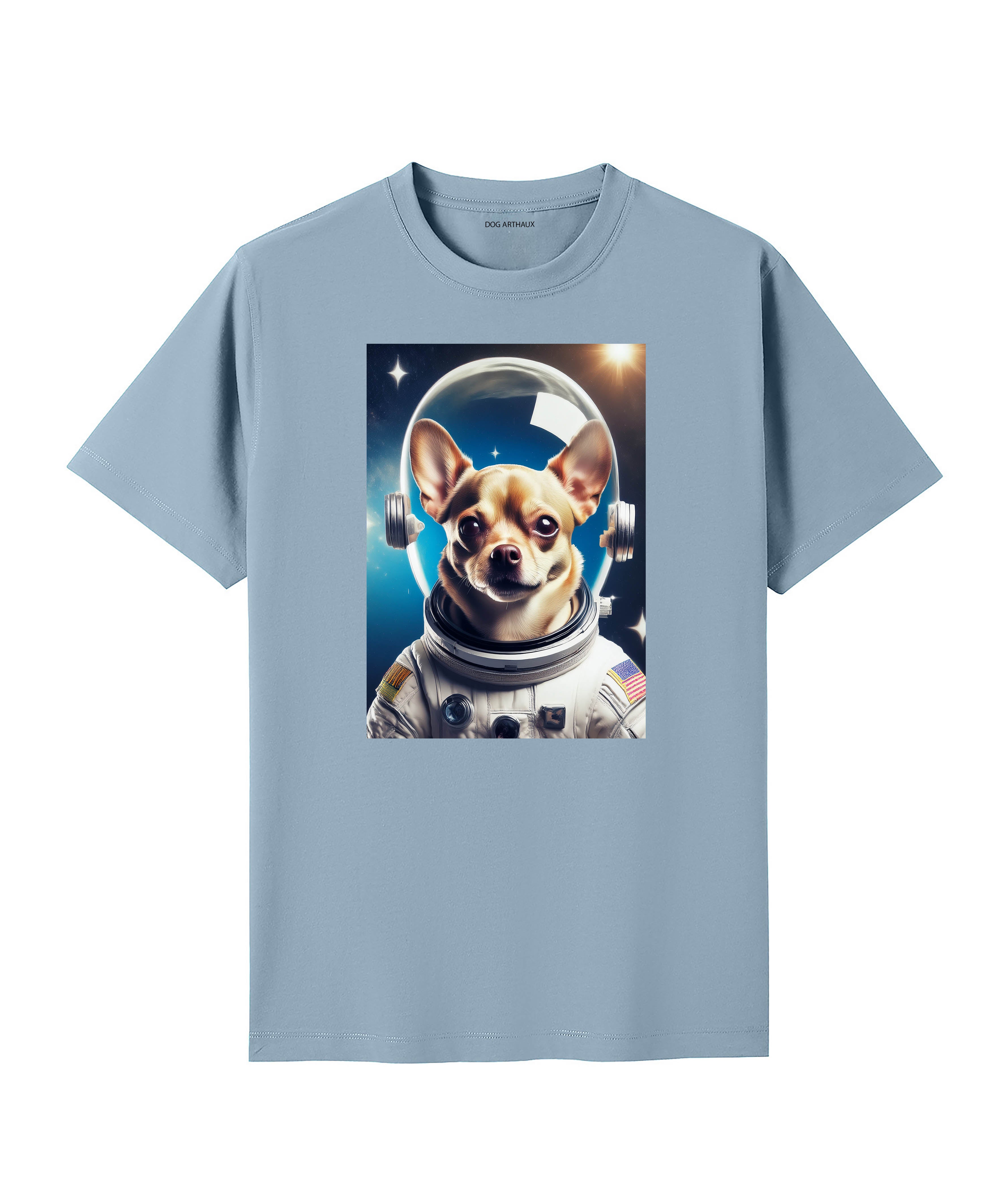Chihuahua Astronaut Dog T-shirt - Blue