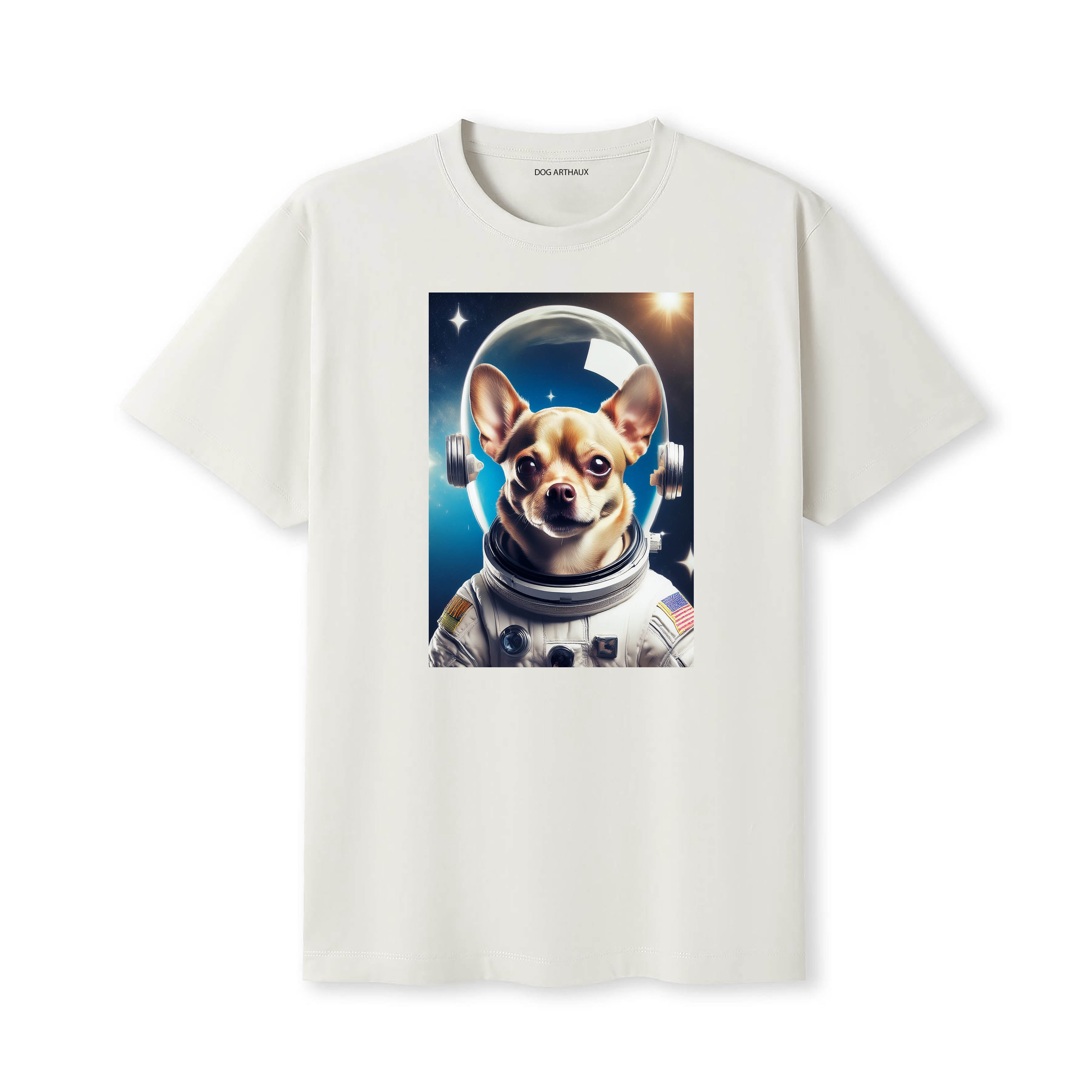 Chihuahua Astronaut Dog T-shirt - Natural