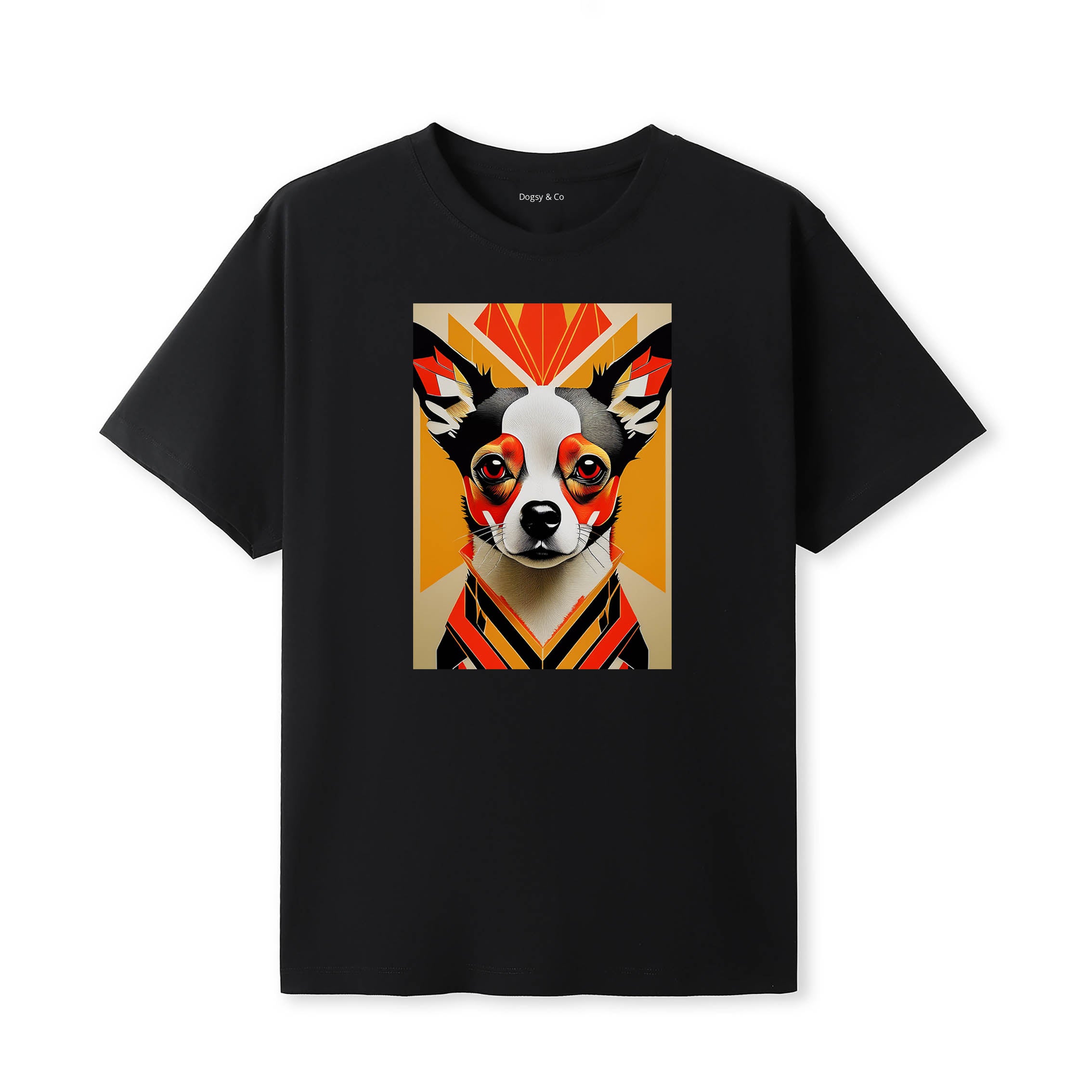 Chihuahua Retro Geo Orange Dog T-Shirt | Dogsy & Co