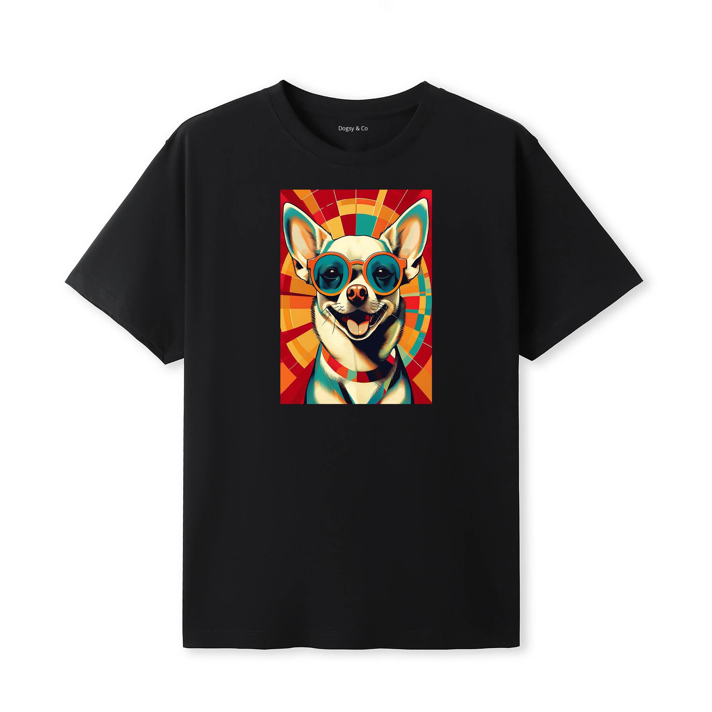 Chihuahua Sunnies Dog T-Shirt V1 Black