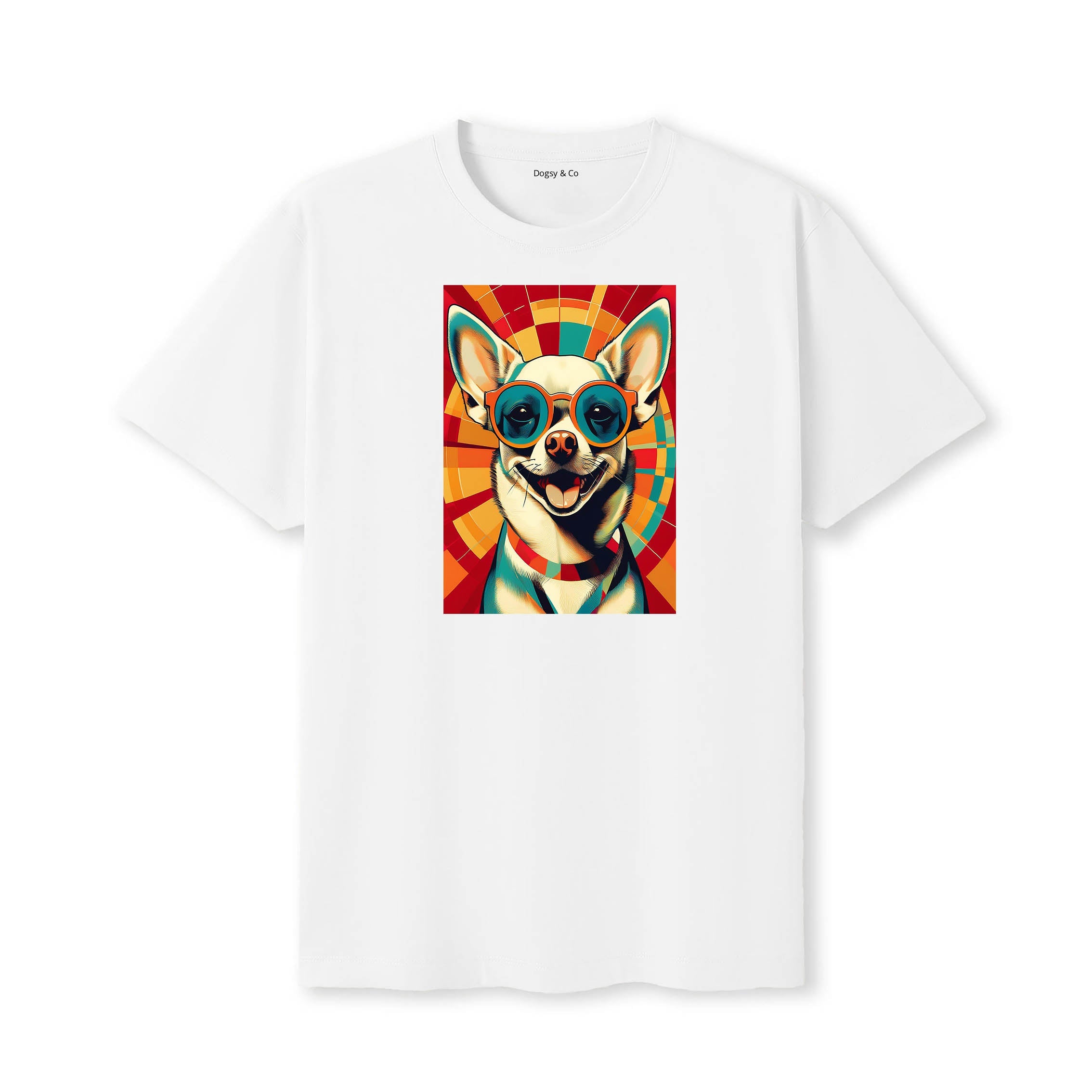 Chihuahua Sunnies Dog T-Shirt V1 White