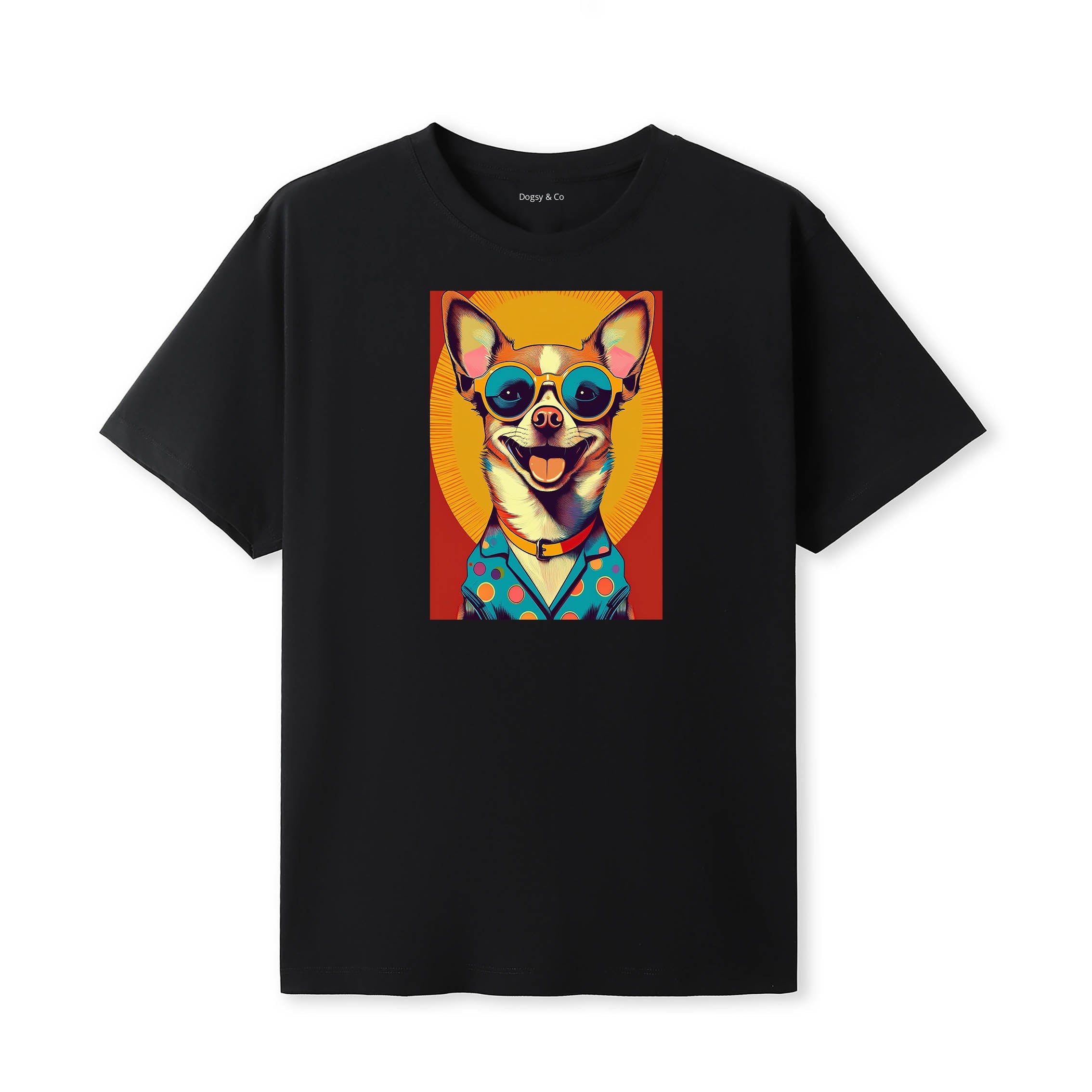 Chihuahua Sunnies Dog T-Shirt V2 Black