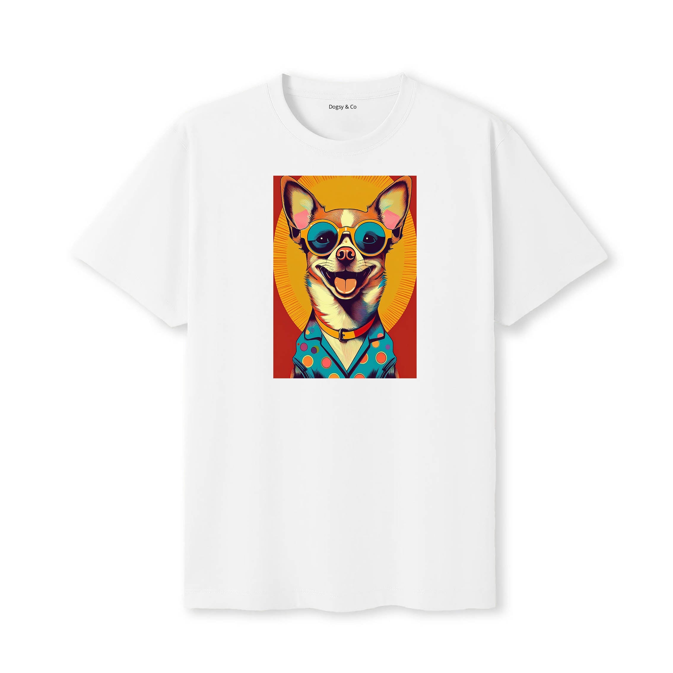 Chihuahua Sunnies Dog T-Shirt V2 White
