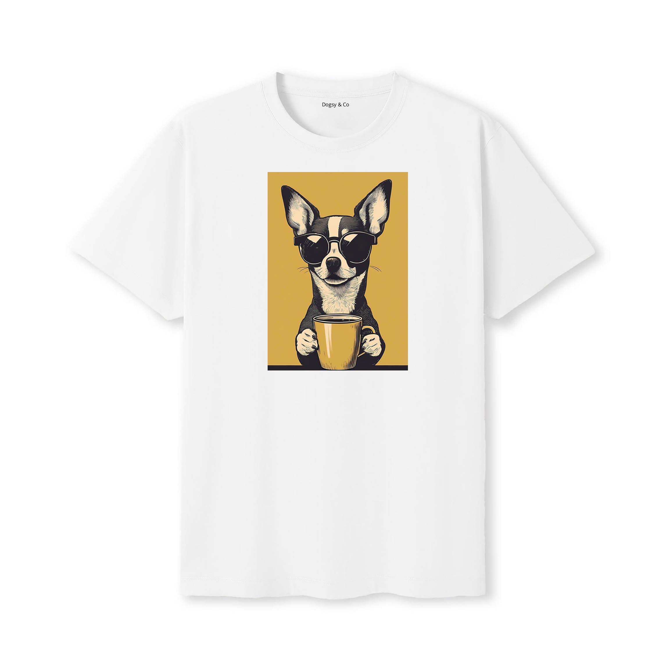 Chihuahua Coffee Dog T-Shirt White