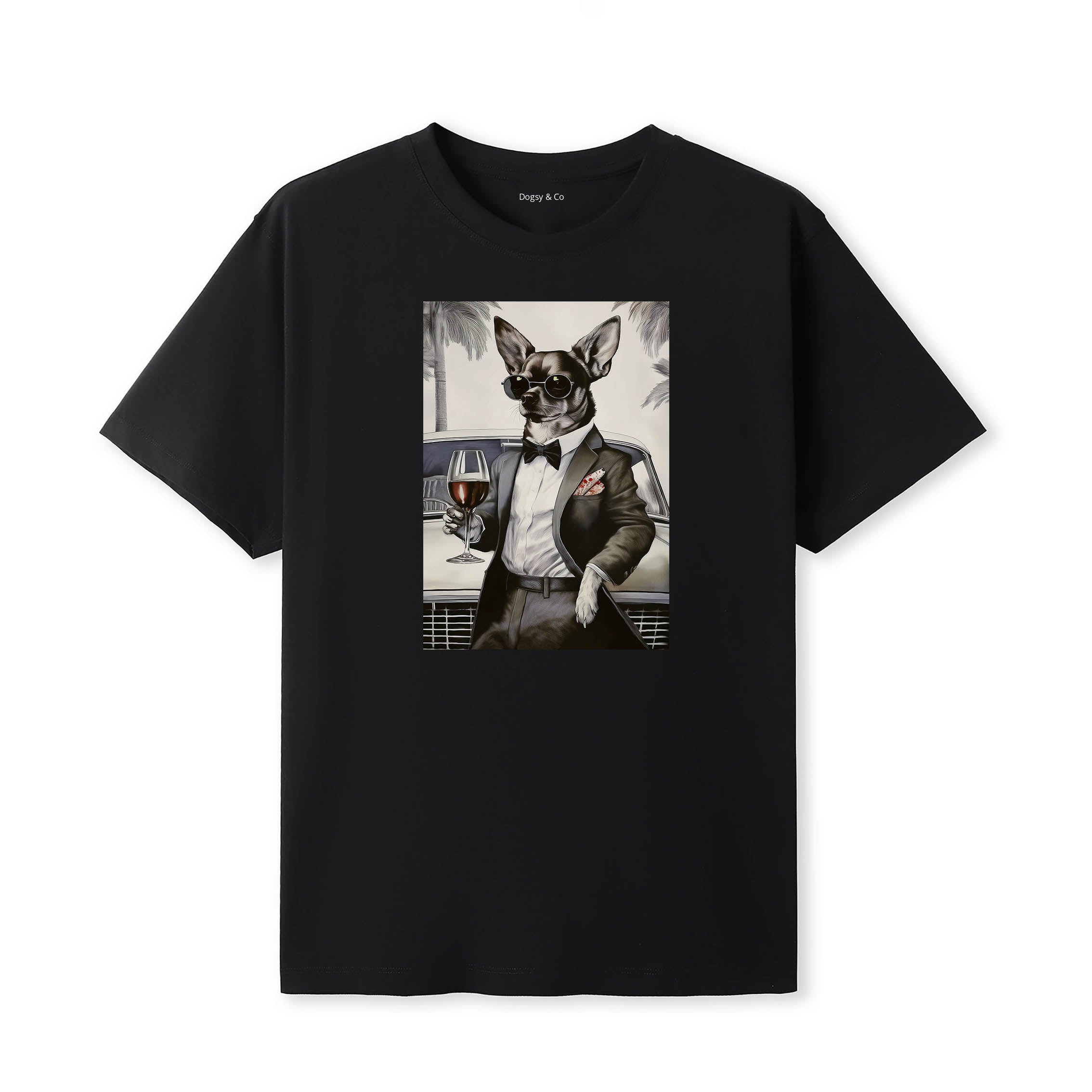 Chihuahua distinguished gentleman dog t-shirt - black