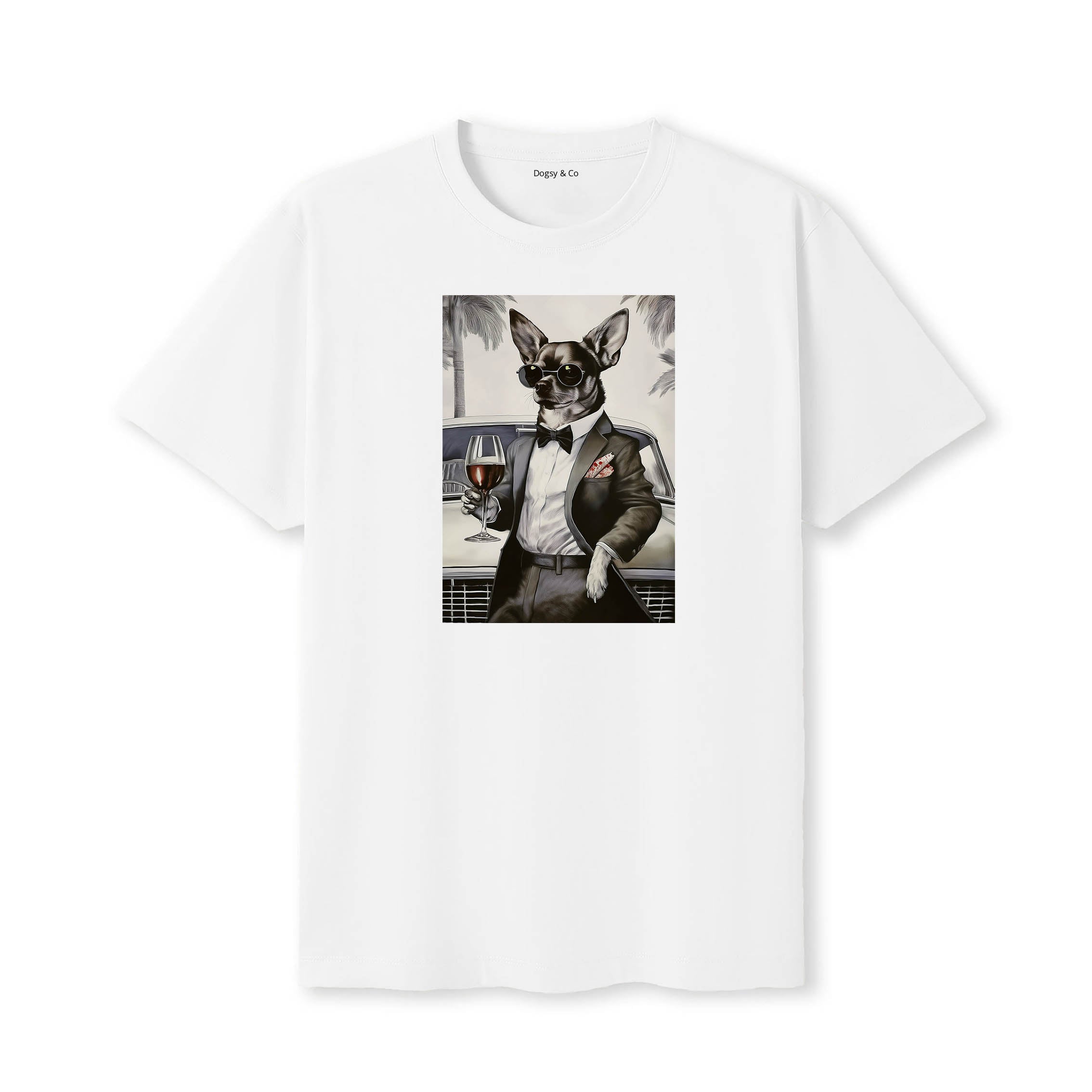 Chihuahua distinguished gentleman dog t-shirt - white