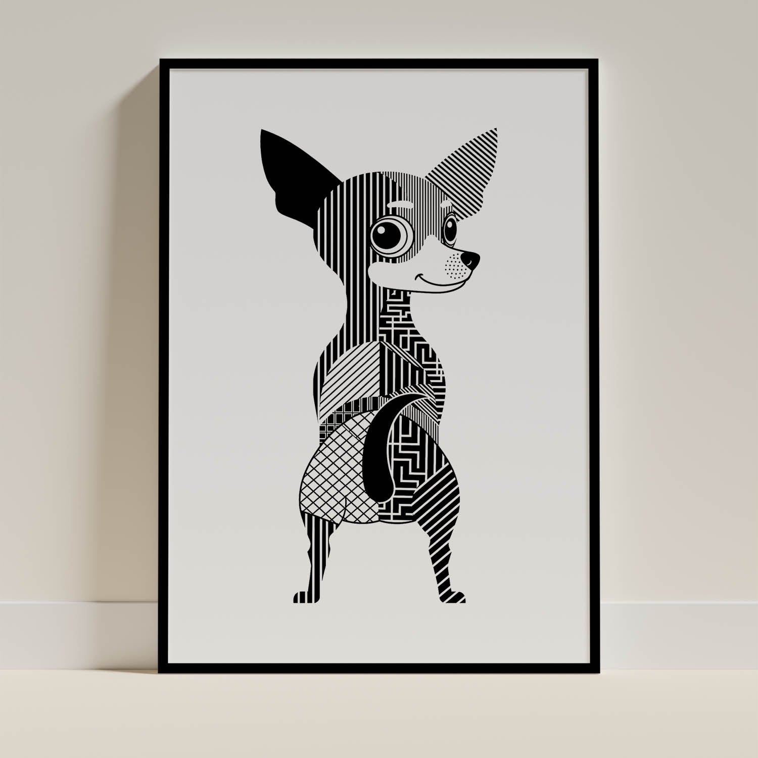 Chihuahua Geometric Line Art mockup