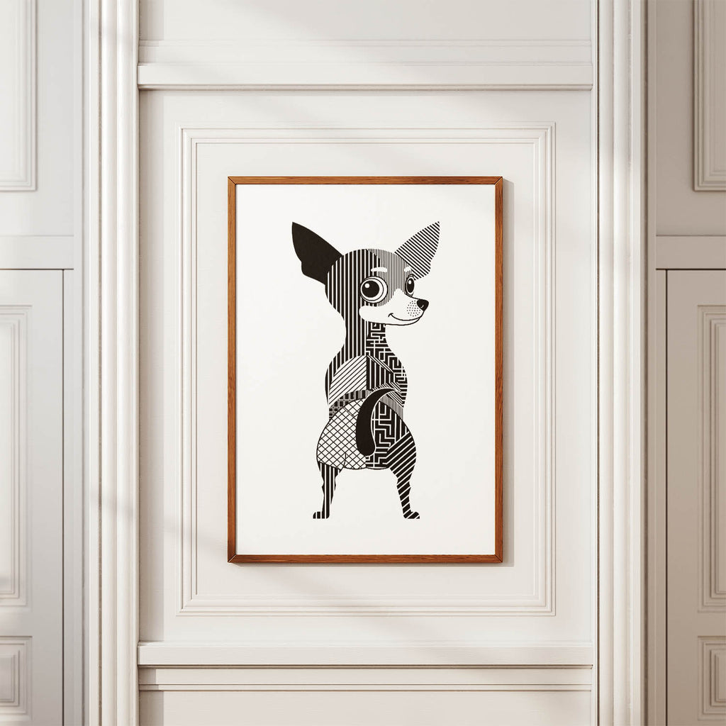 Chihuahua Geometric Line Art mockup