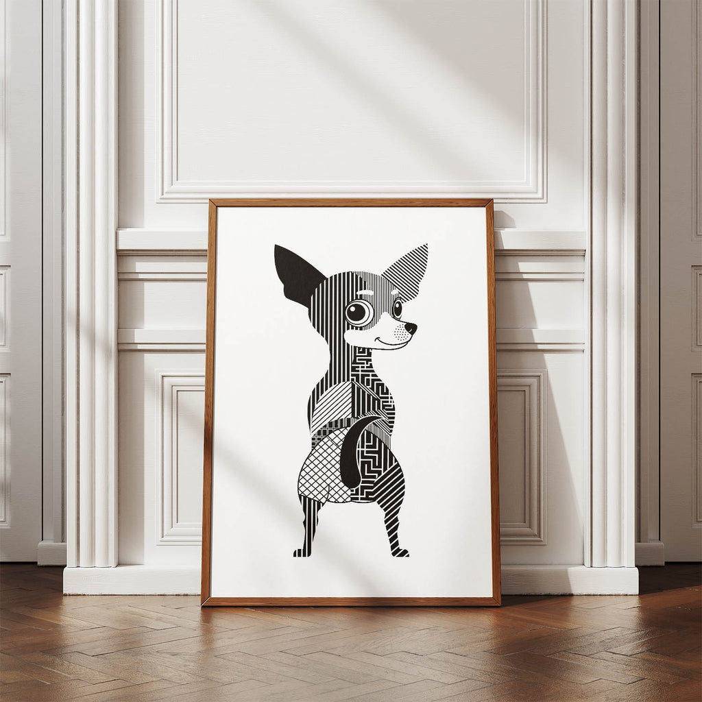 Chihuahua Geometric Line Art mockup