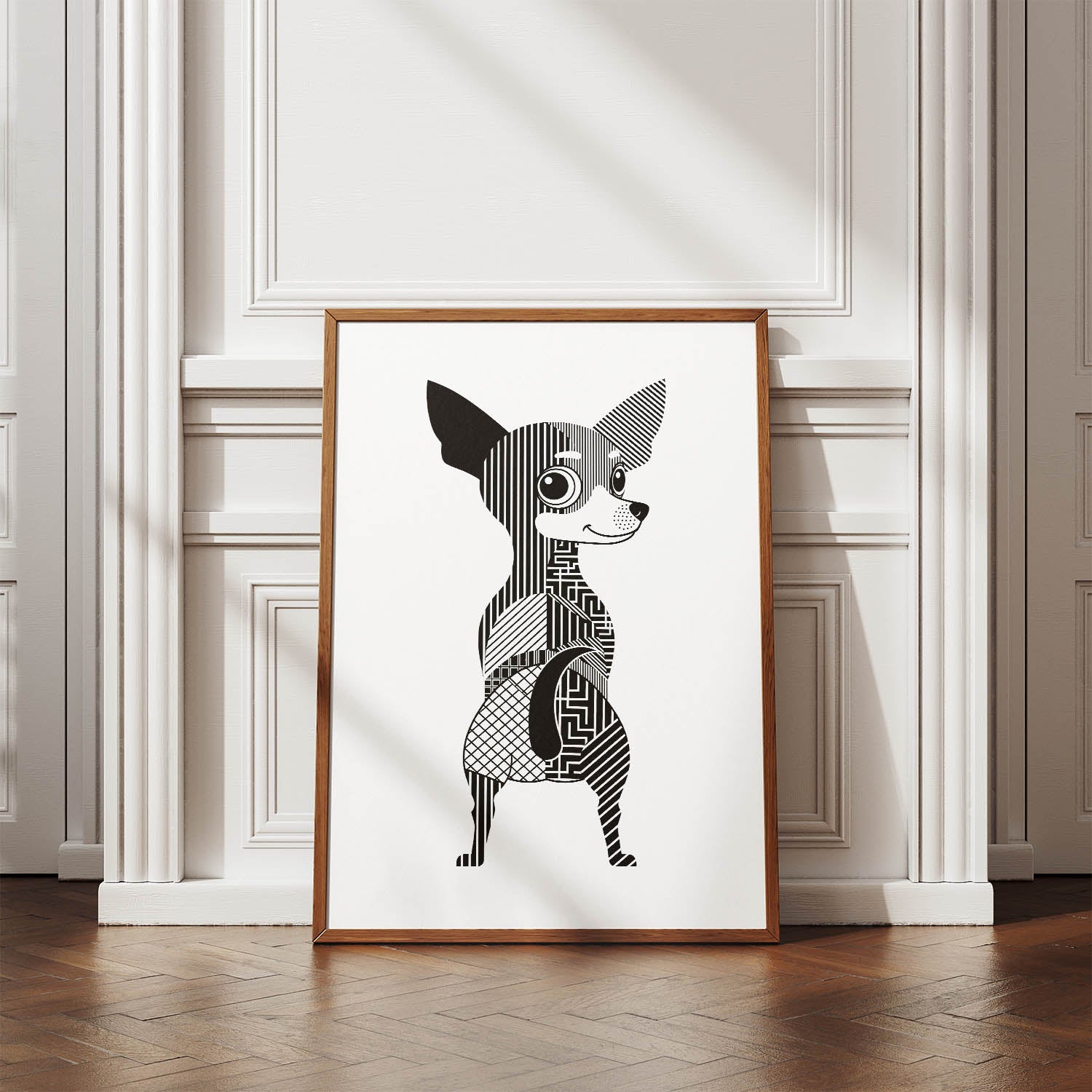 Chihuahua Geometric Line Art mockup