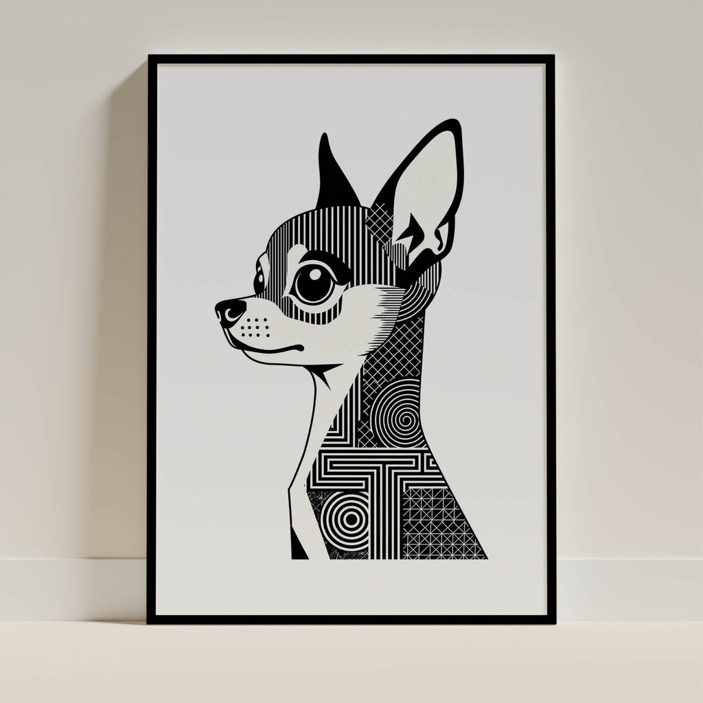 Chihuahua Geometric Line Art mockup