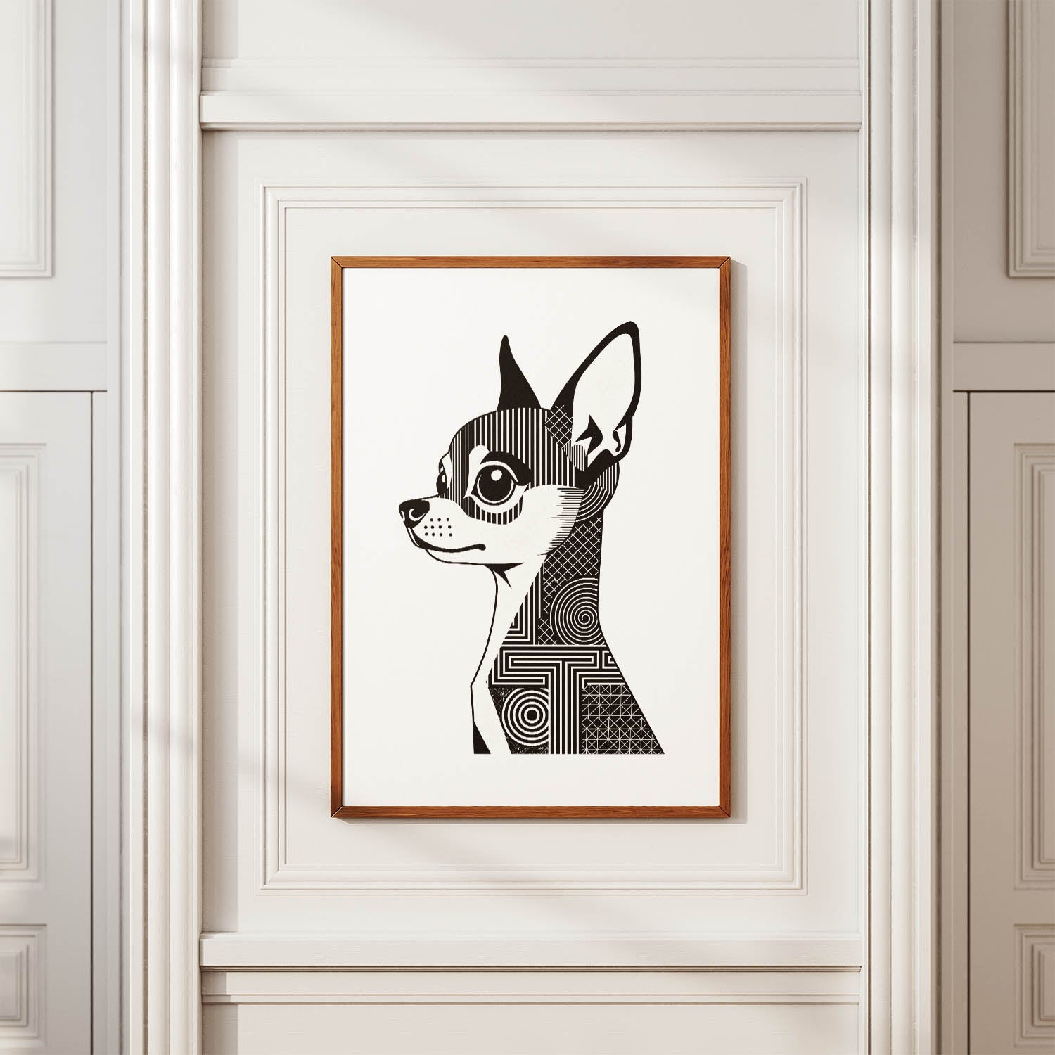 Chihuahua Geometric Line Art mockup