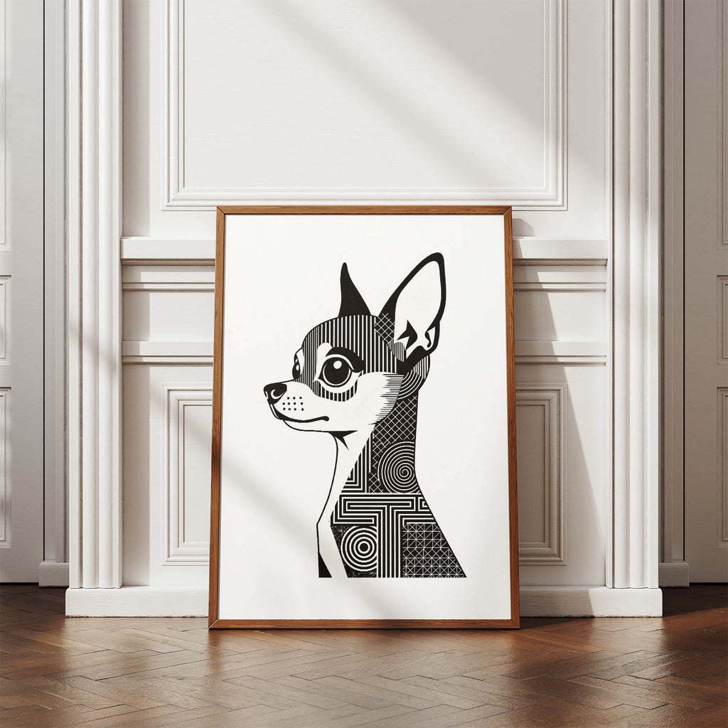Chihuahua Geometric Line Art mockup