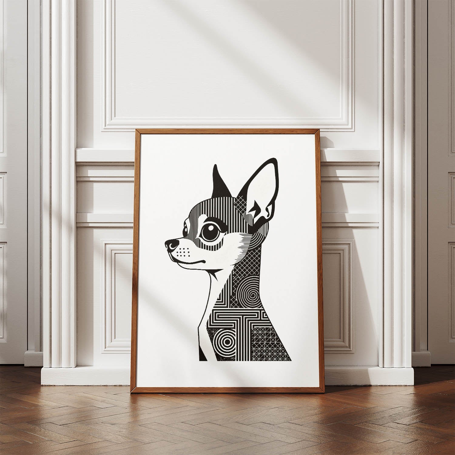 Chihuahua Geometric Line Art mockup