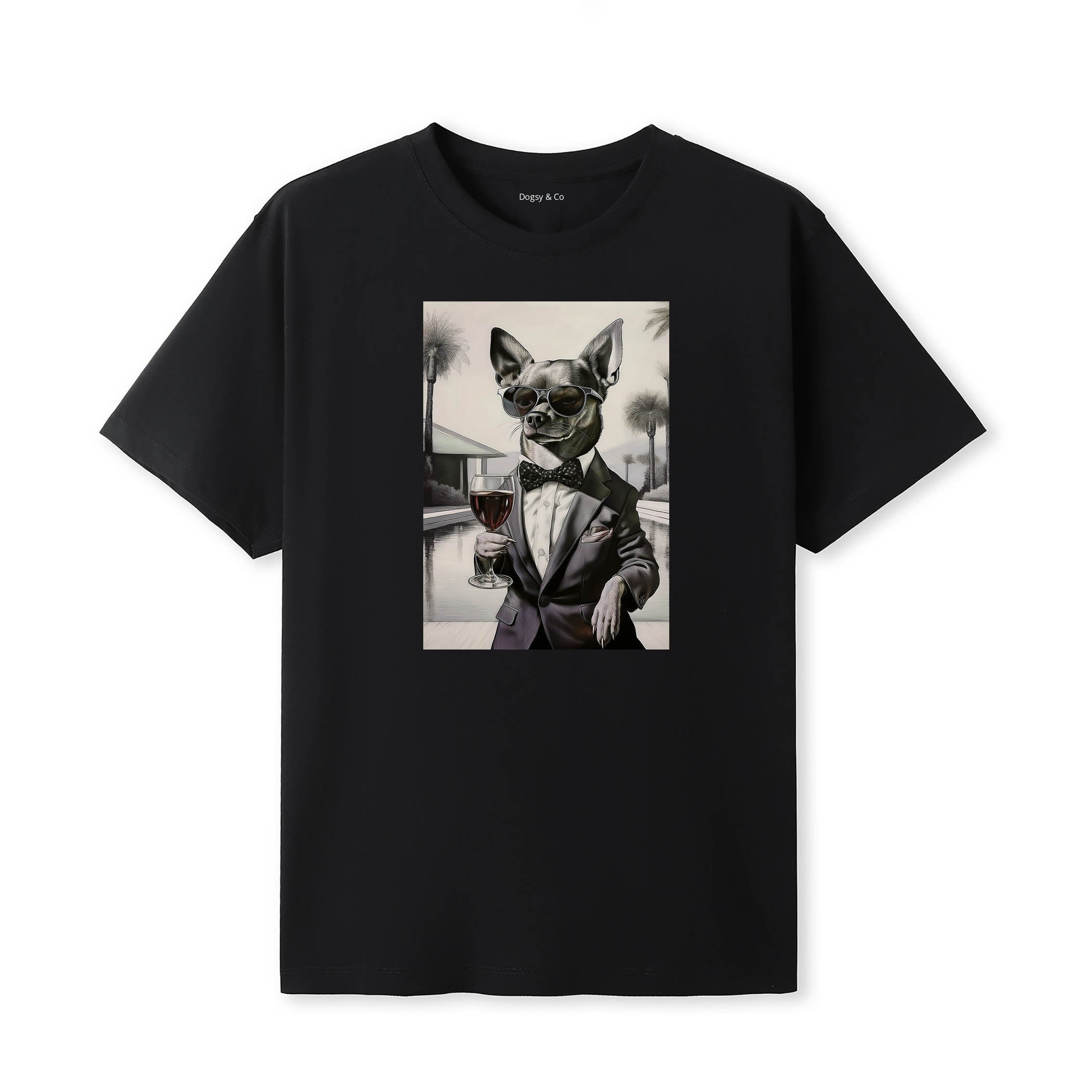 Chihuahua distinguished gentleman dog t-shirt - black