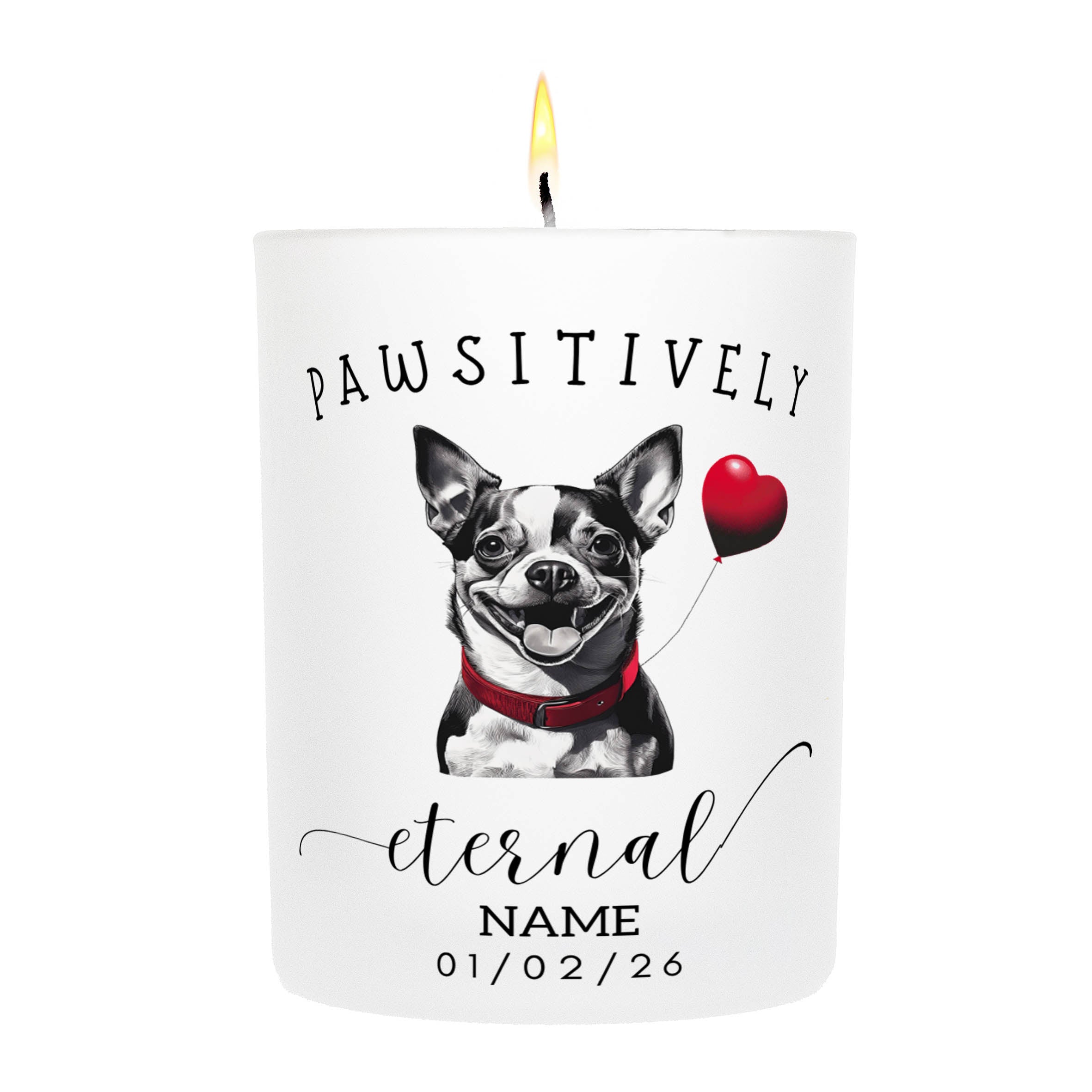 Chihuahua In Memory Custom Pawsitively Eternal Candle White