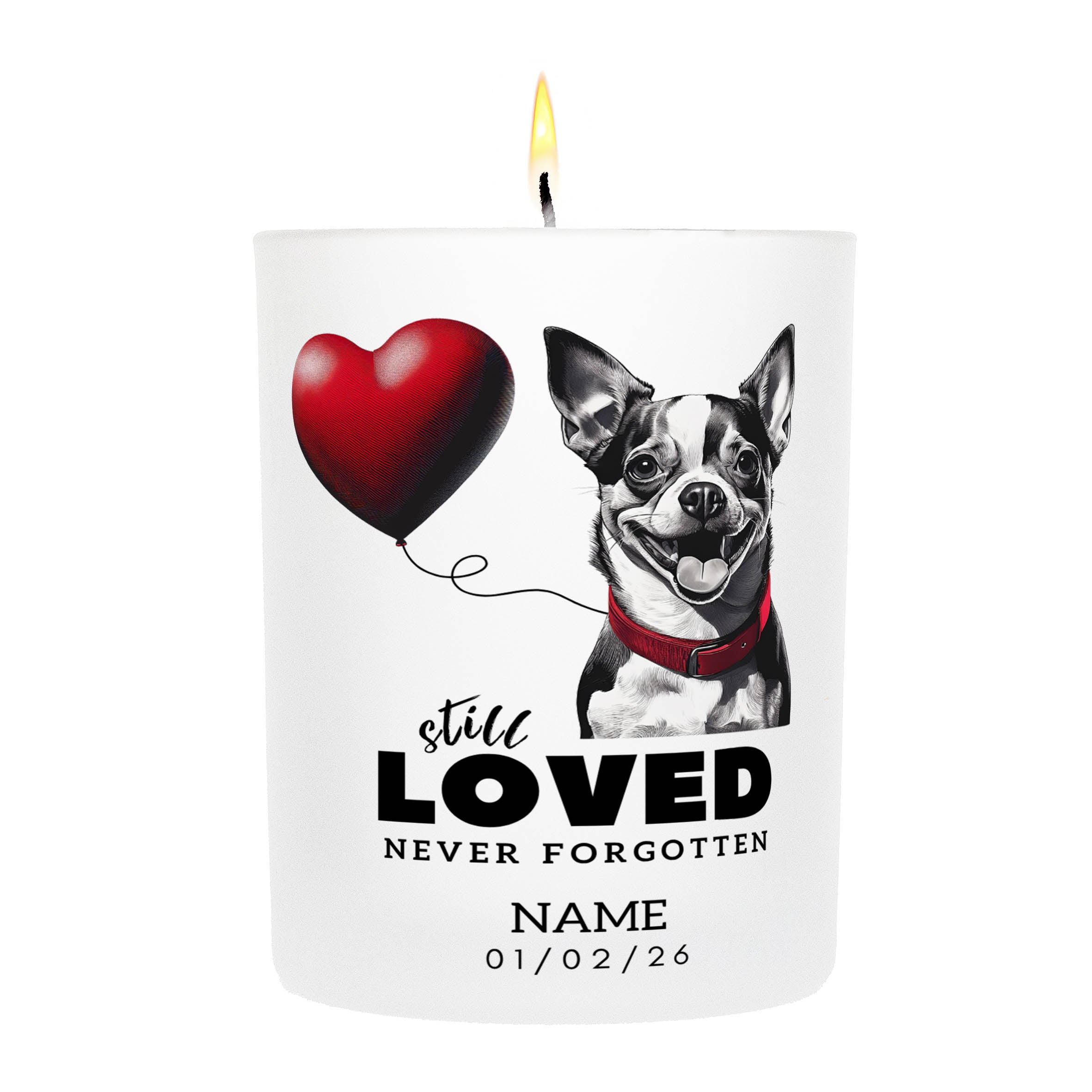 Chihuahua No Leash No Limits Just Love Custom Candle