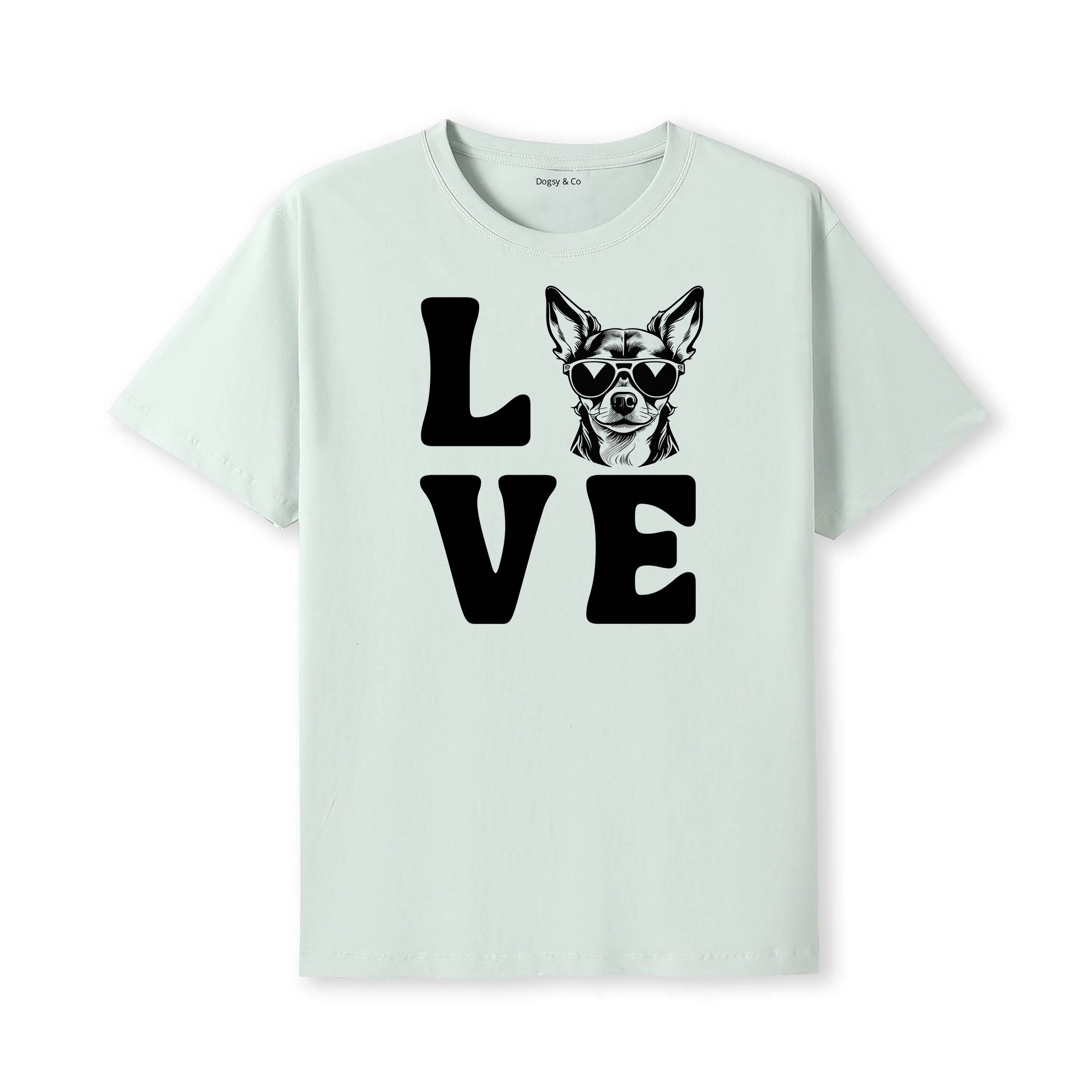 Chihuahua LOVE DOGS Tshirt - Mint