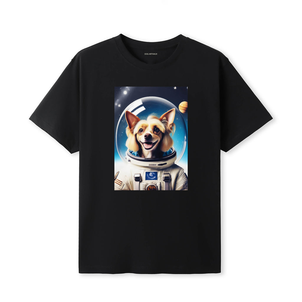 Chinese Crested Astronaut Dog T-shirt - Black | Dogsy & Co