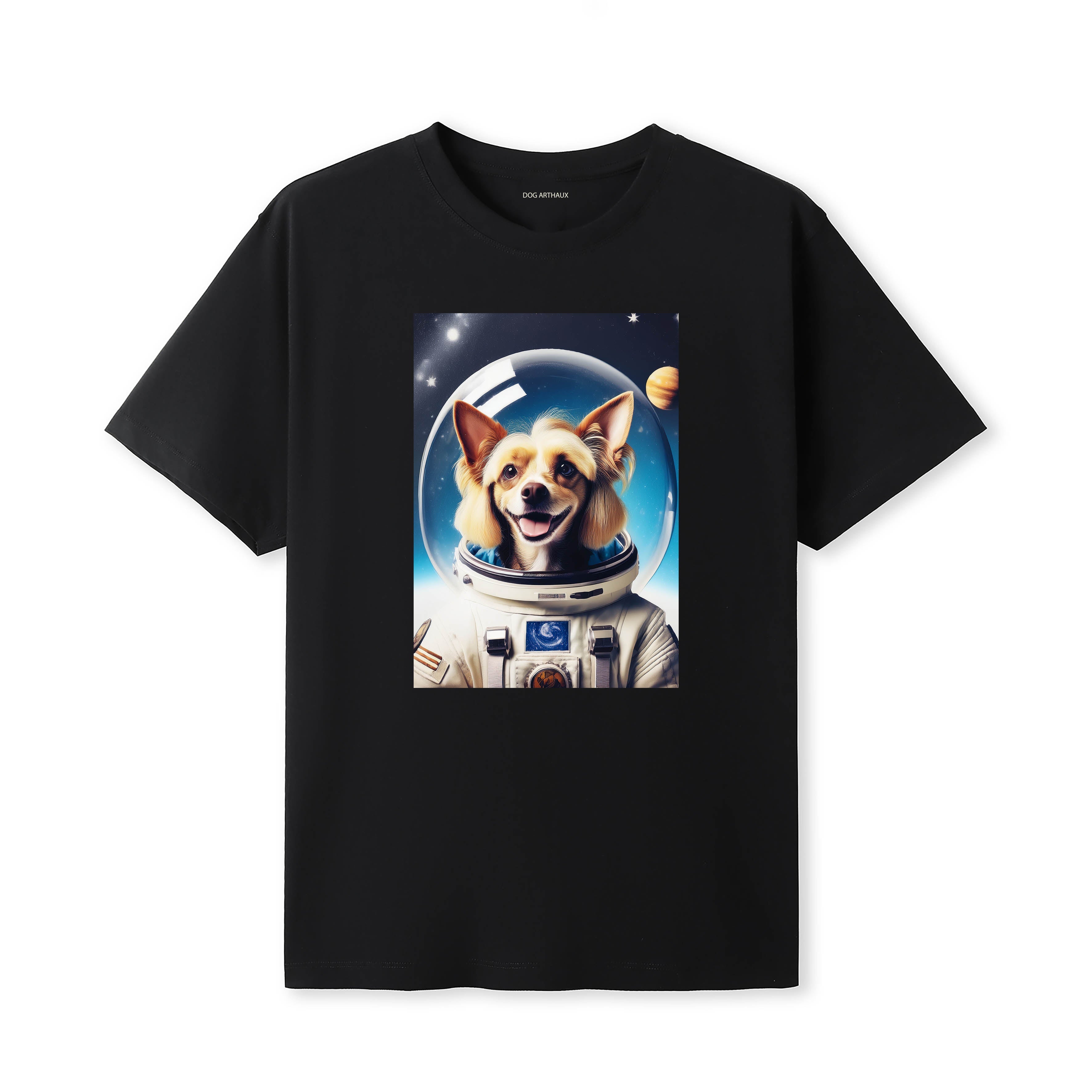 Chinese Crested Astronaut Dog T-shirt - Black | Dogsy & Co